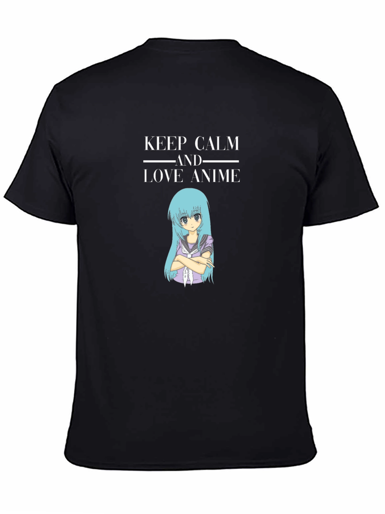 Keep Calm Anime Black T-Shirt