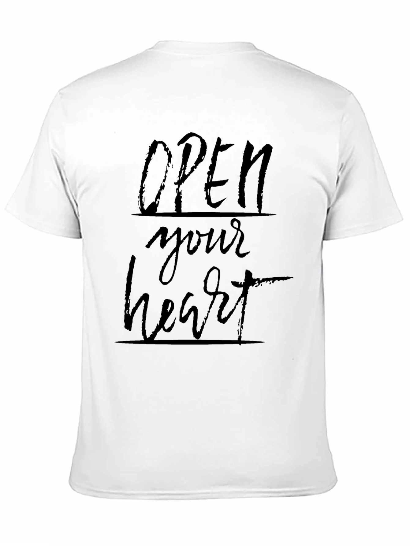 Open Your Heart Graphic Tee - Soft Black Cotton