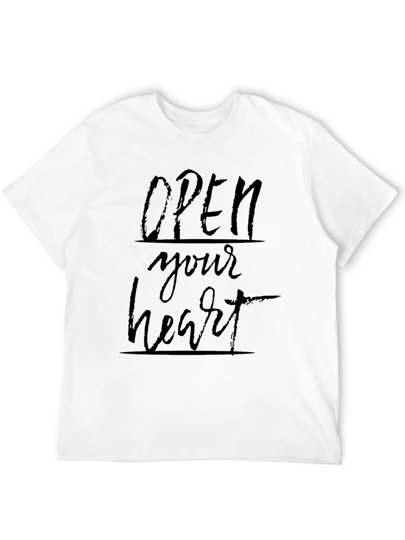 Open Your Heart Graphic Tee - Soft Black Cotton