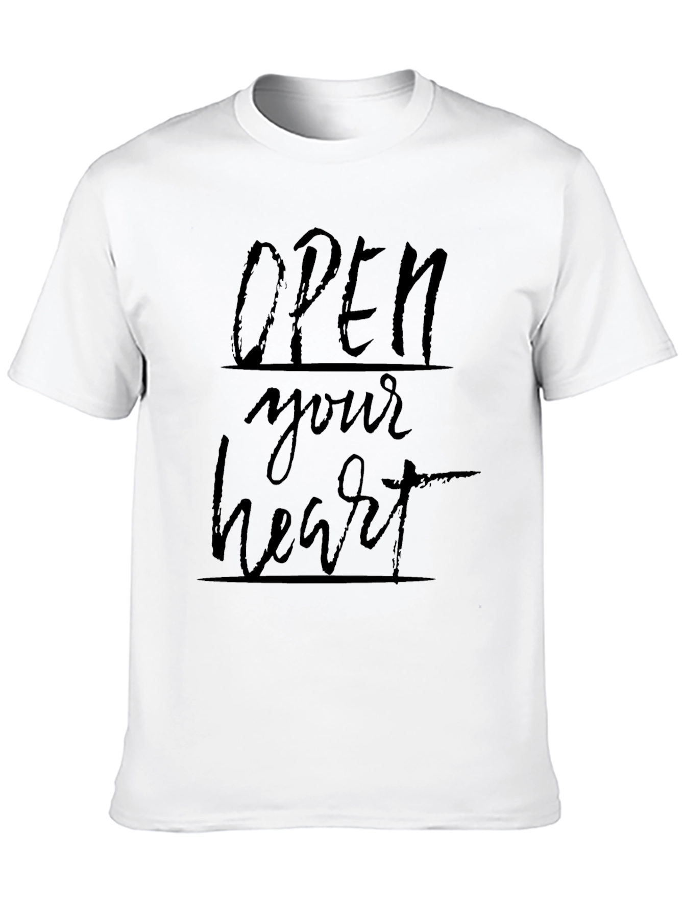 Open Your Heart Graphic Tee - Soft Black Cotton