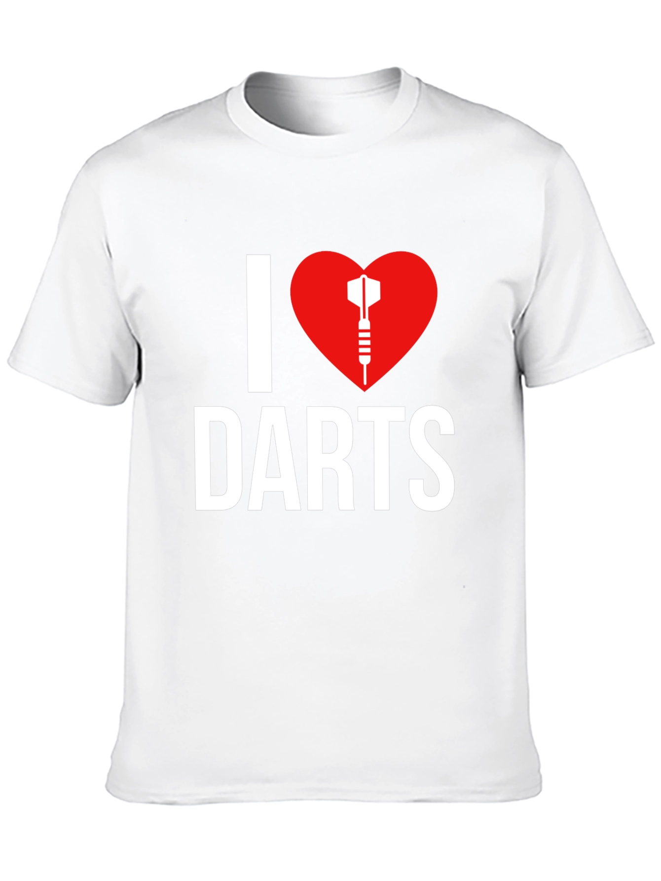 I Love Darts Graphic Tee -  Black Casual T-Shirt