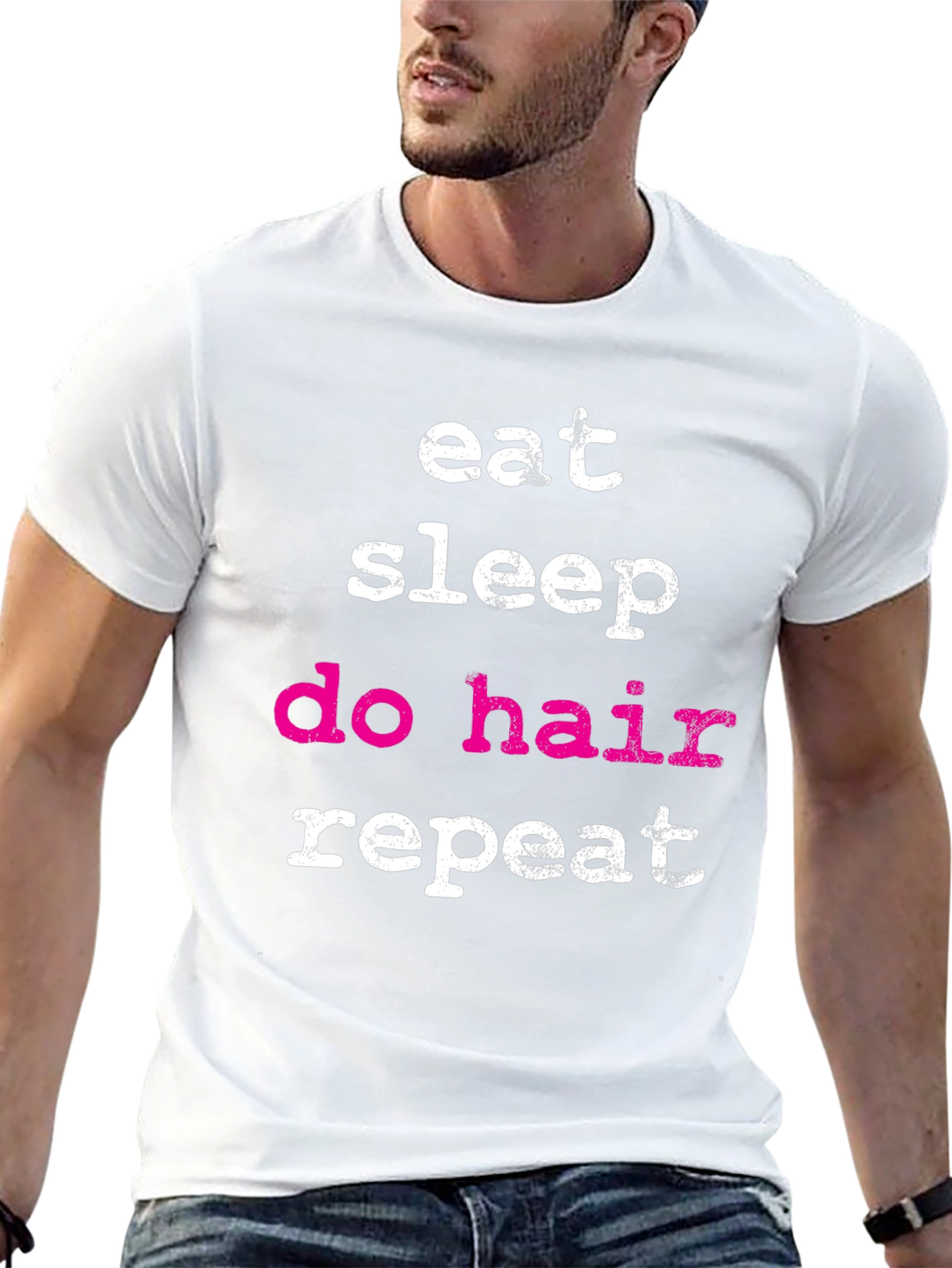 Eat Sleep Do Hair Repeat - Black T-Shirt