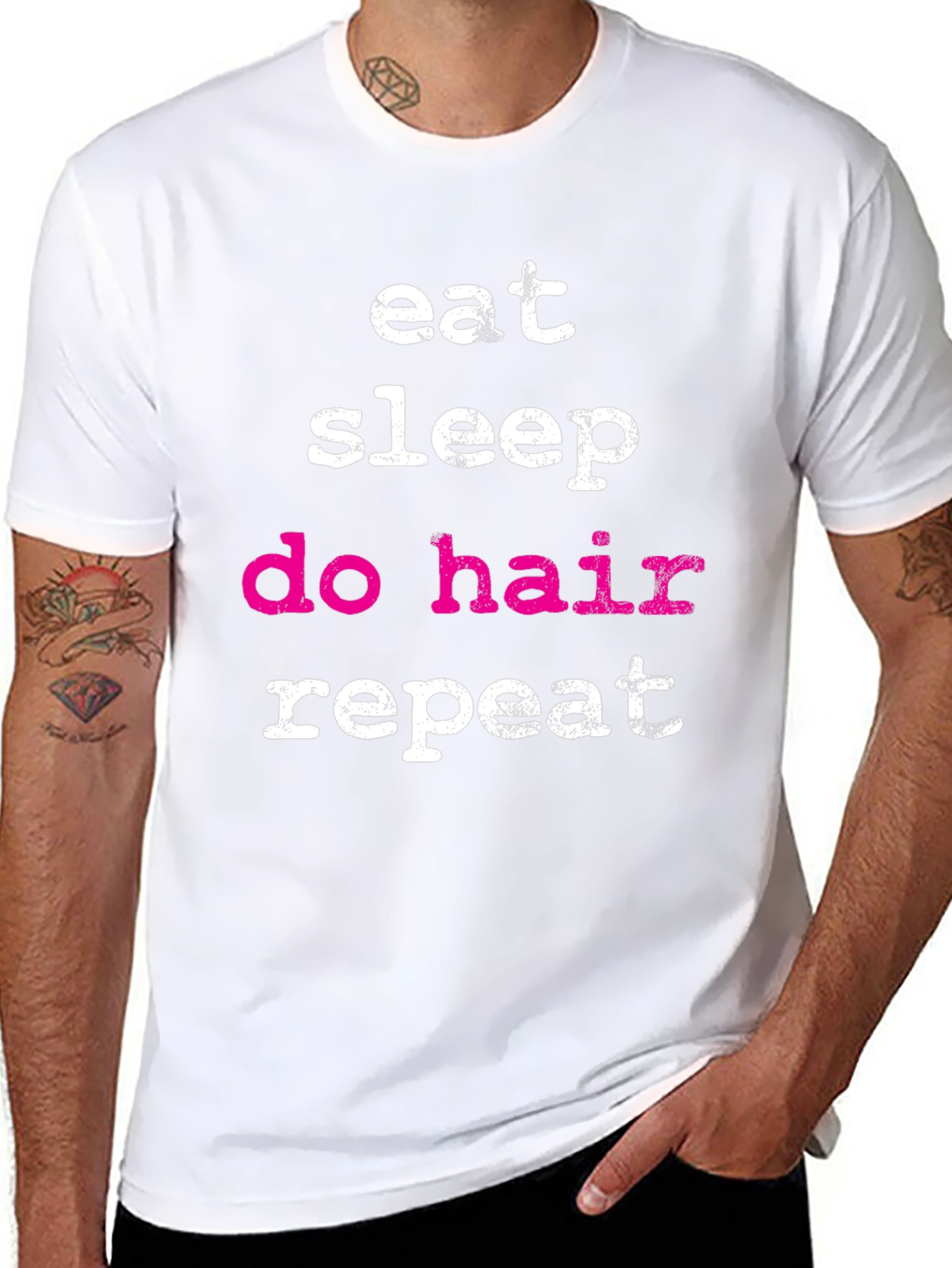 Eat Sleep Do Hair Repeat - Black T-Shirt