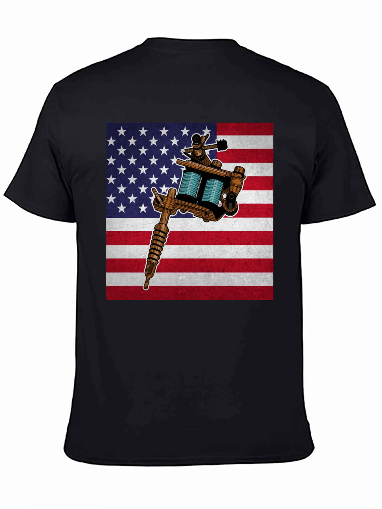American Flag Tattoo Gun Graphic Tee
