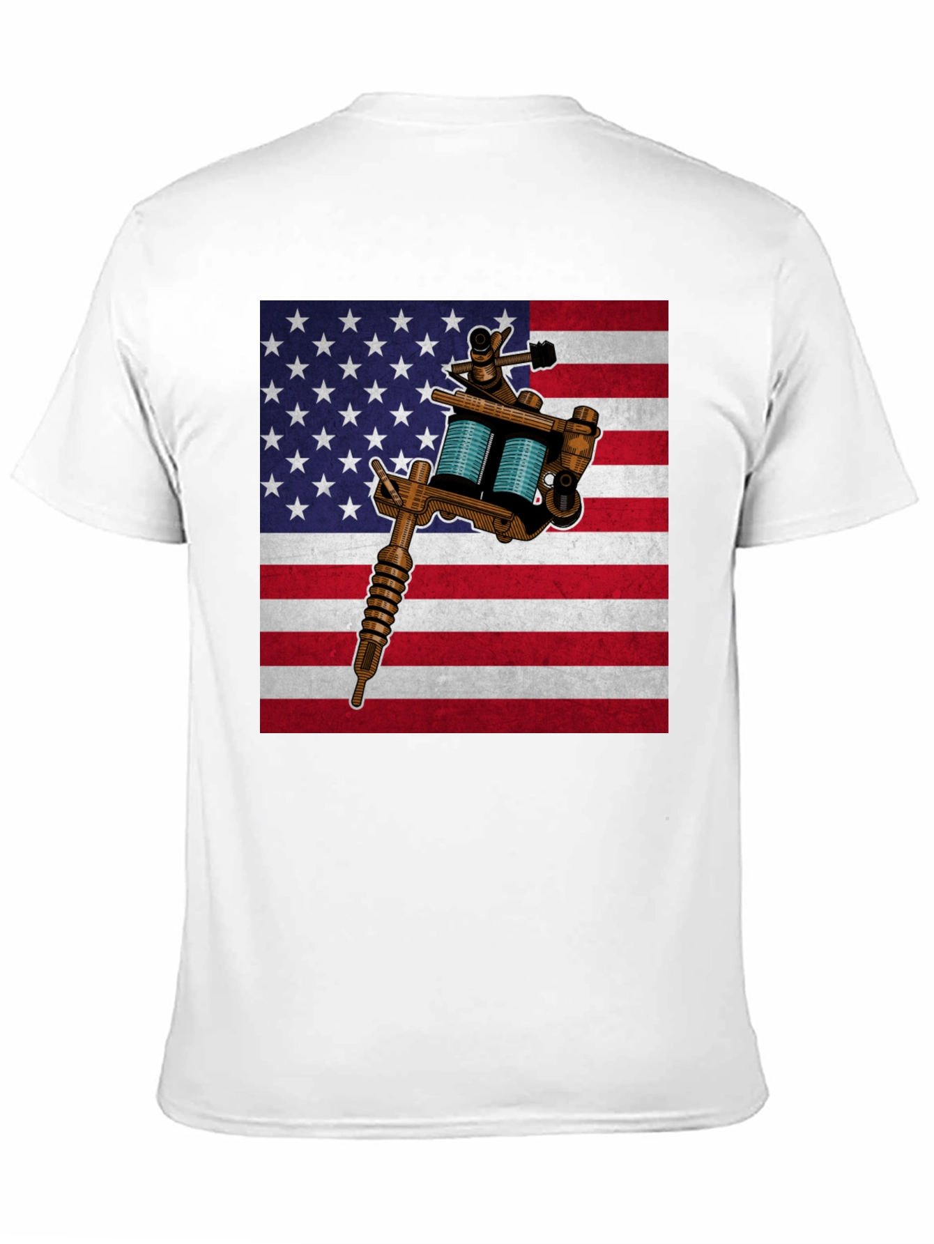 American Flag Tattoo Gun Graphic Tee