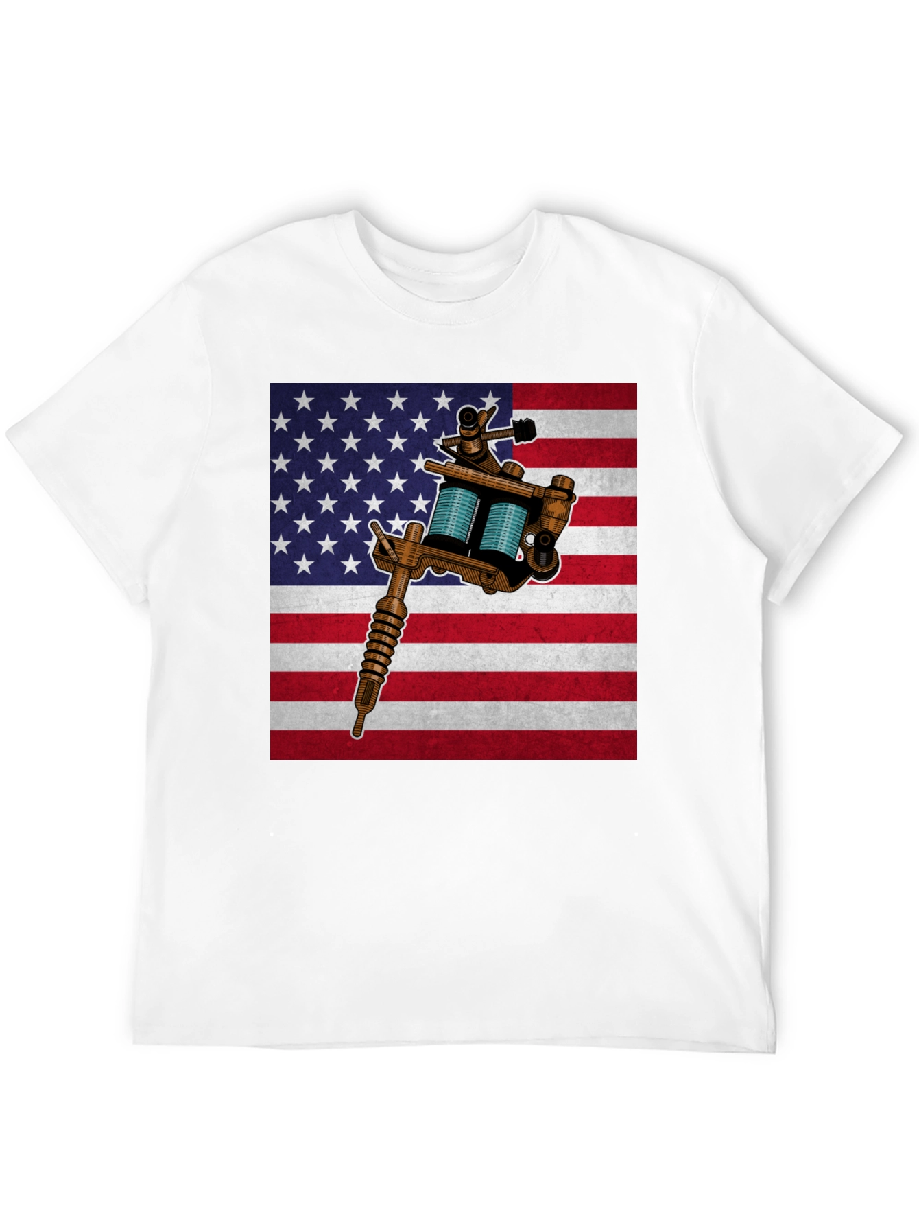 American Flag Tattoo Gun Graphic Tee