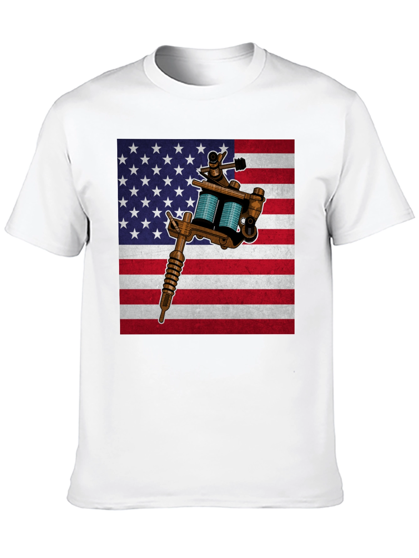 American Flag Tattoo Gun Graphic Tee