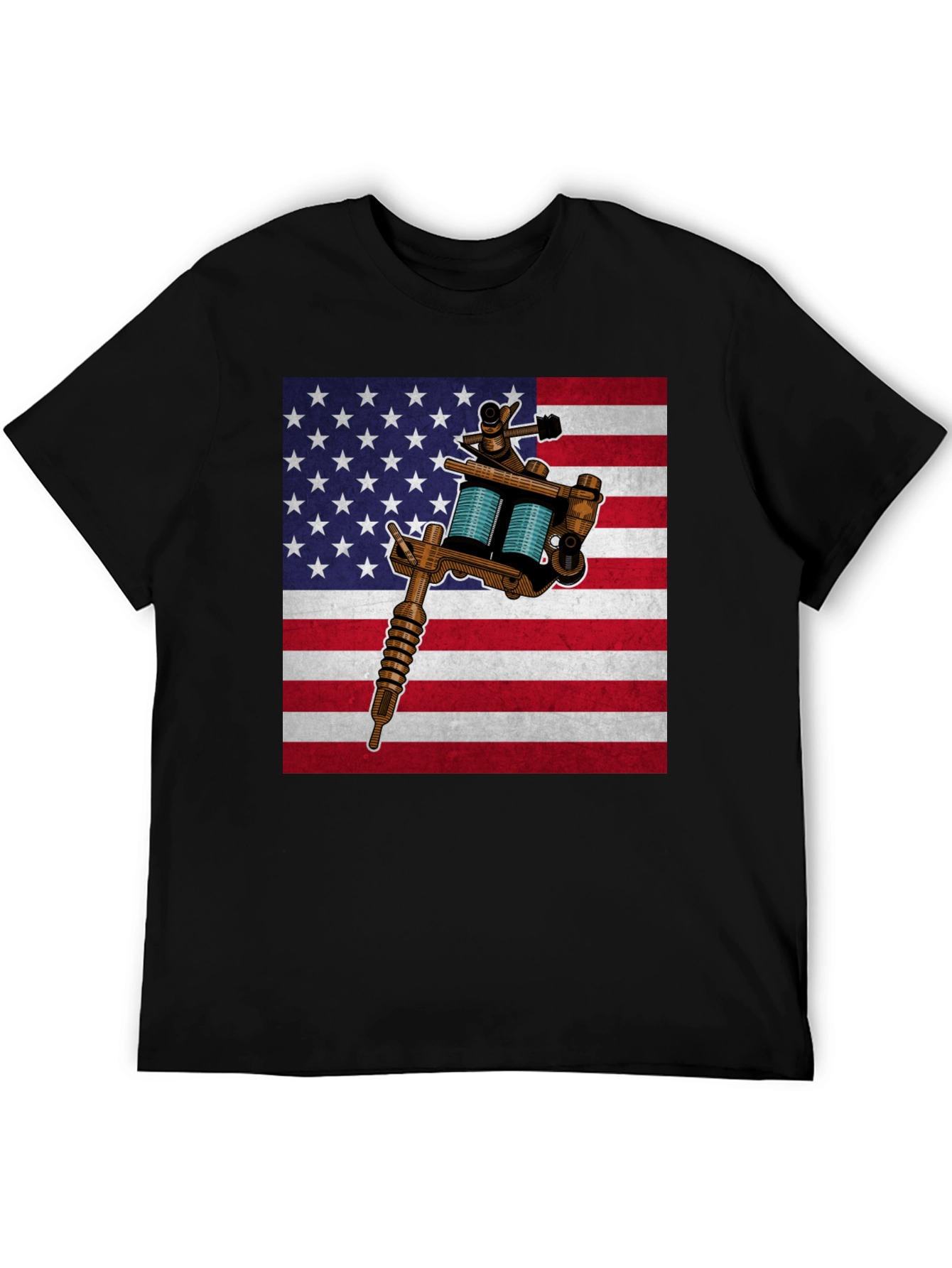 American Flag Tattoo Gun Graphic Tee