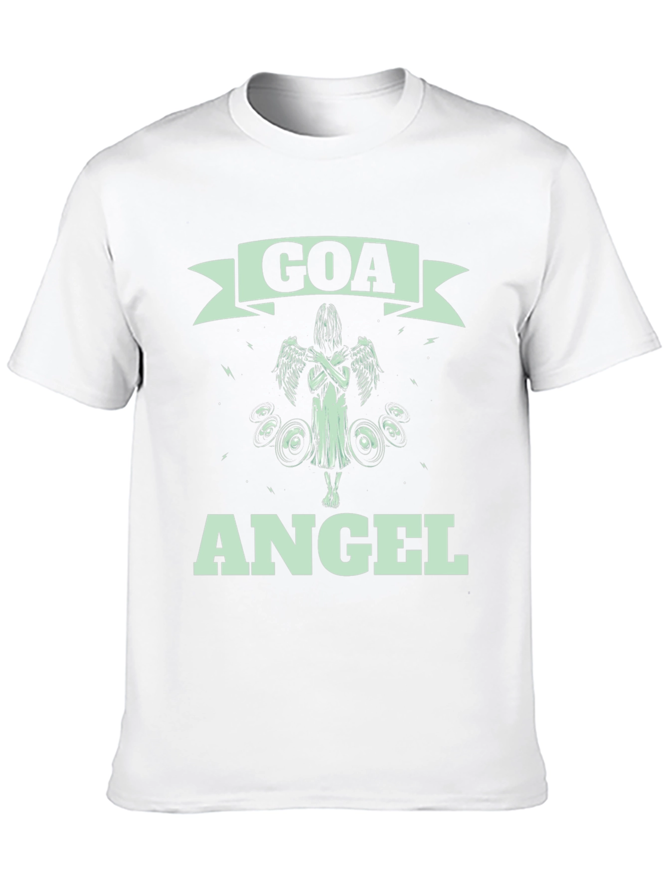 Goa Angel Graphic Print Black T-Shirt