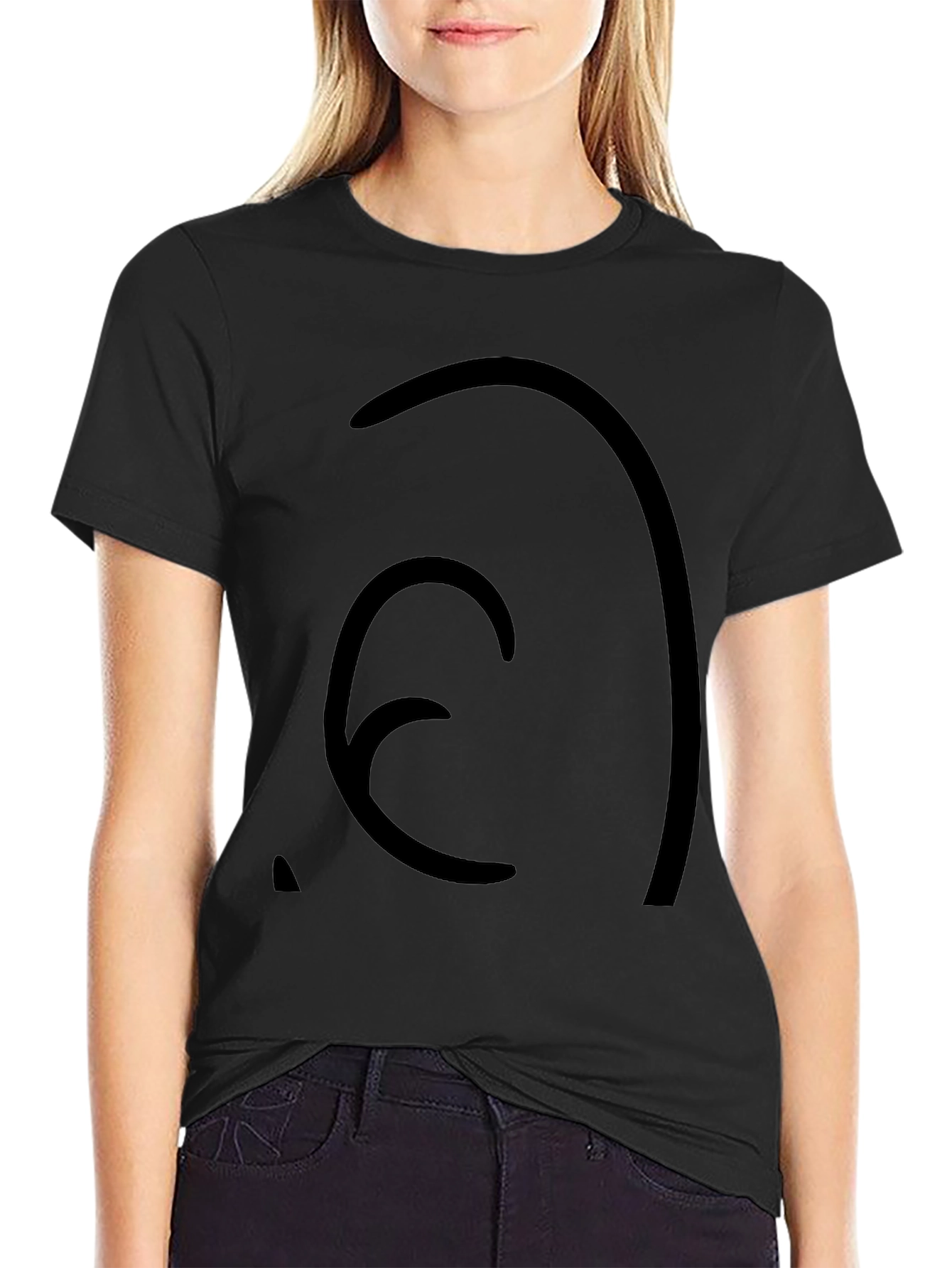 Abstract Graphic Black Tee