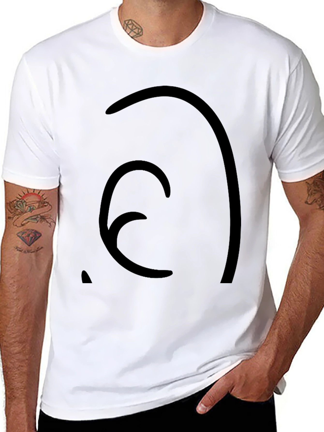 Abstract Graphic Black Tee