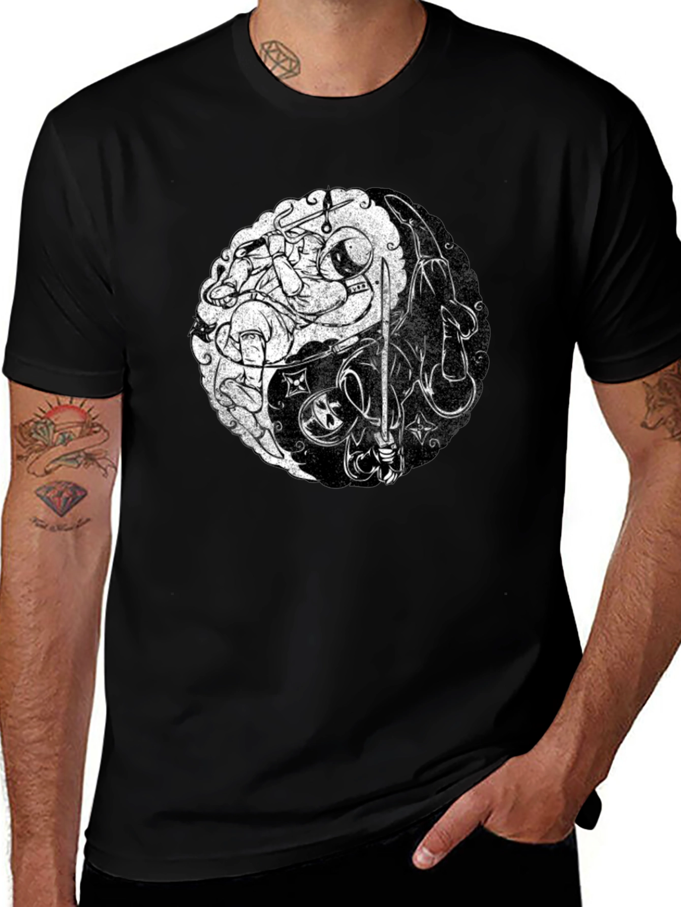 Yin & Yang T-Shirt | Space Ninja Graphic Tee