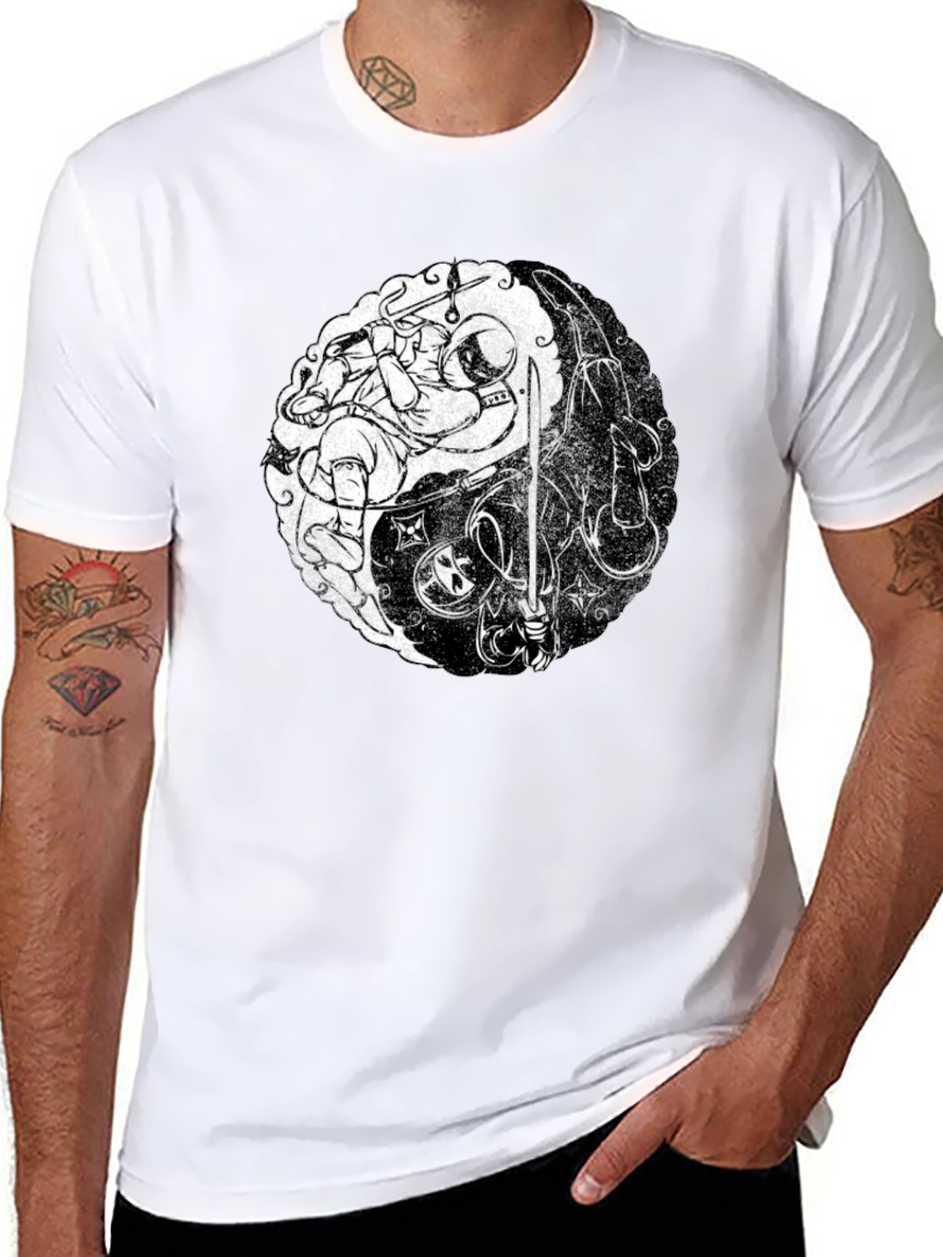Yin & Yang T-Shirt | Space Ninja Graphic Tee