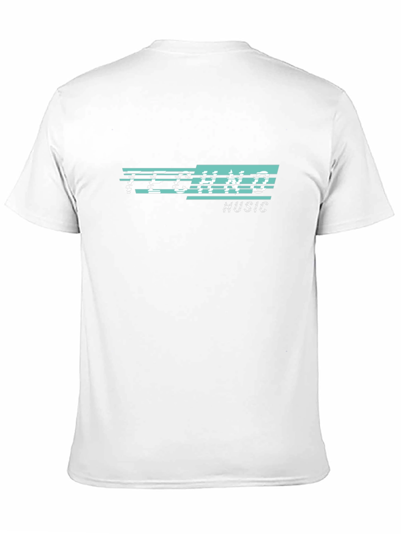 Techno Music Glitch Design Black T-Shirt