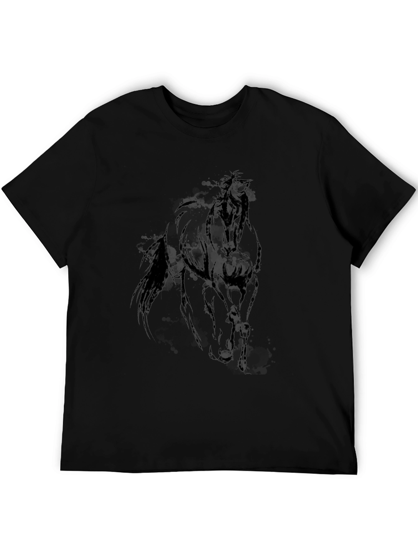 Black Horse Graphic Tee - Equestrian Style Shirt
