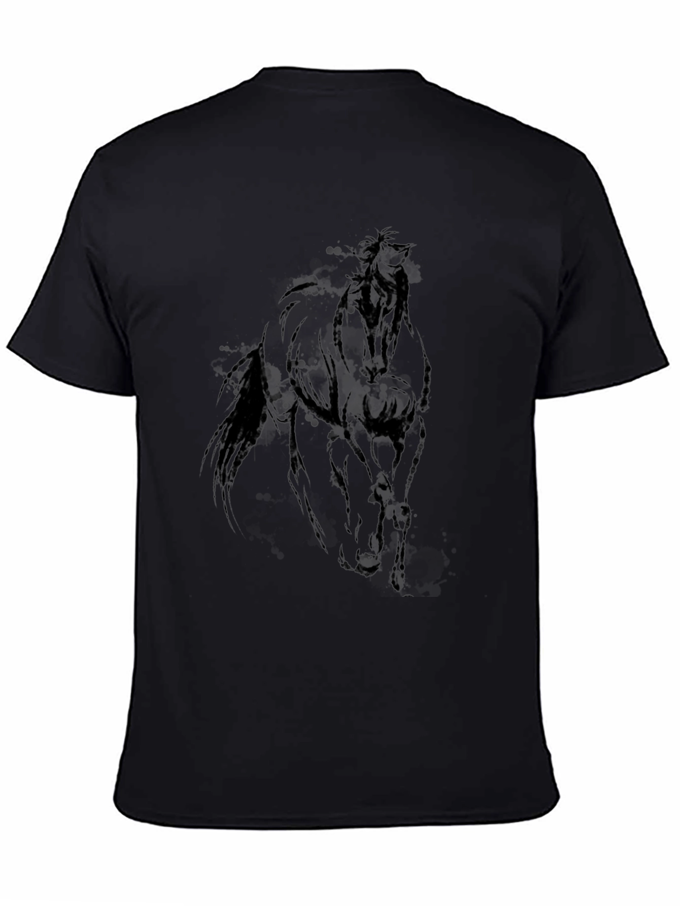 Black Horse Graphic Tee - Equestrian Style Shirt