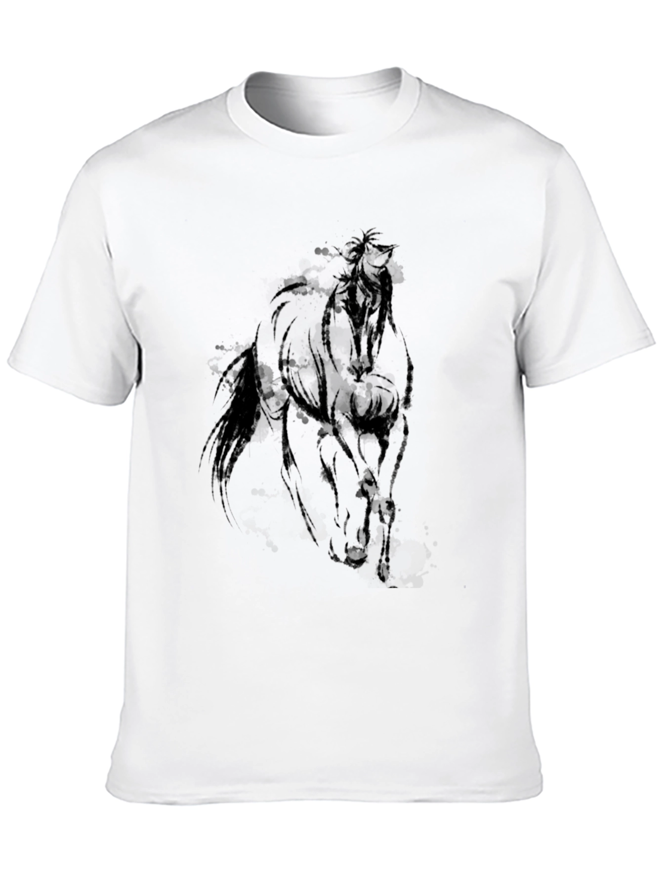 Black Horse Graphic Tee - Equestrian Style Shirt