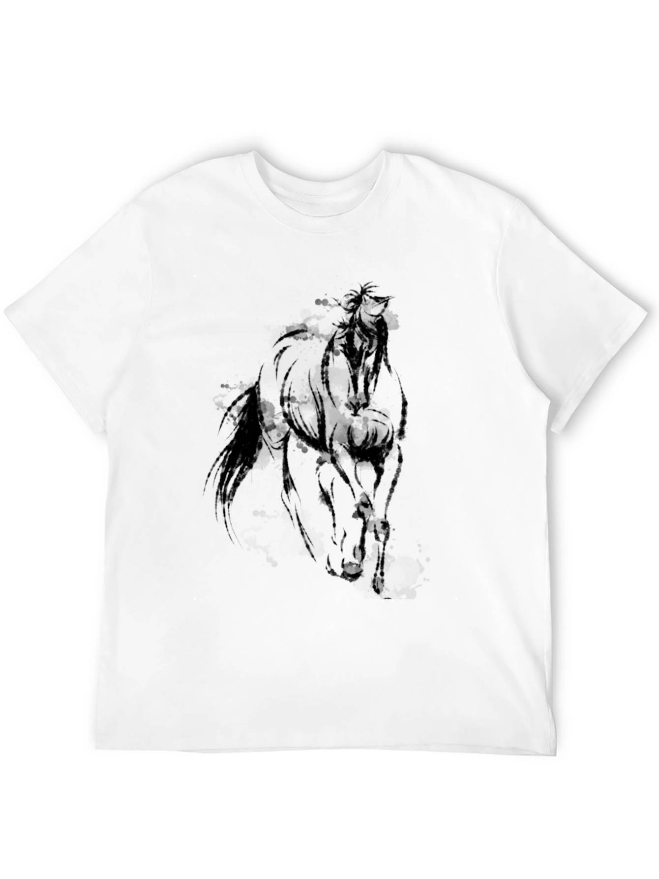 Black Horse Graphic Tee - Equestrian Style Shirt