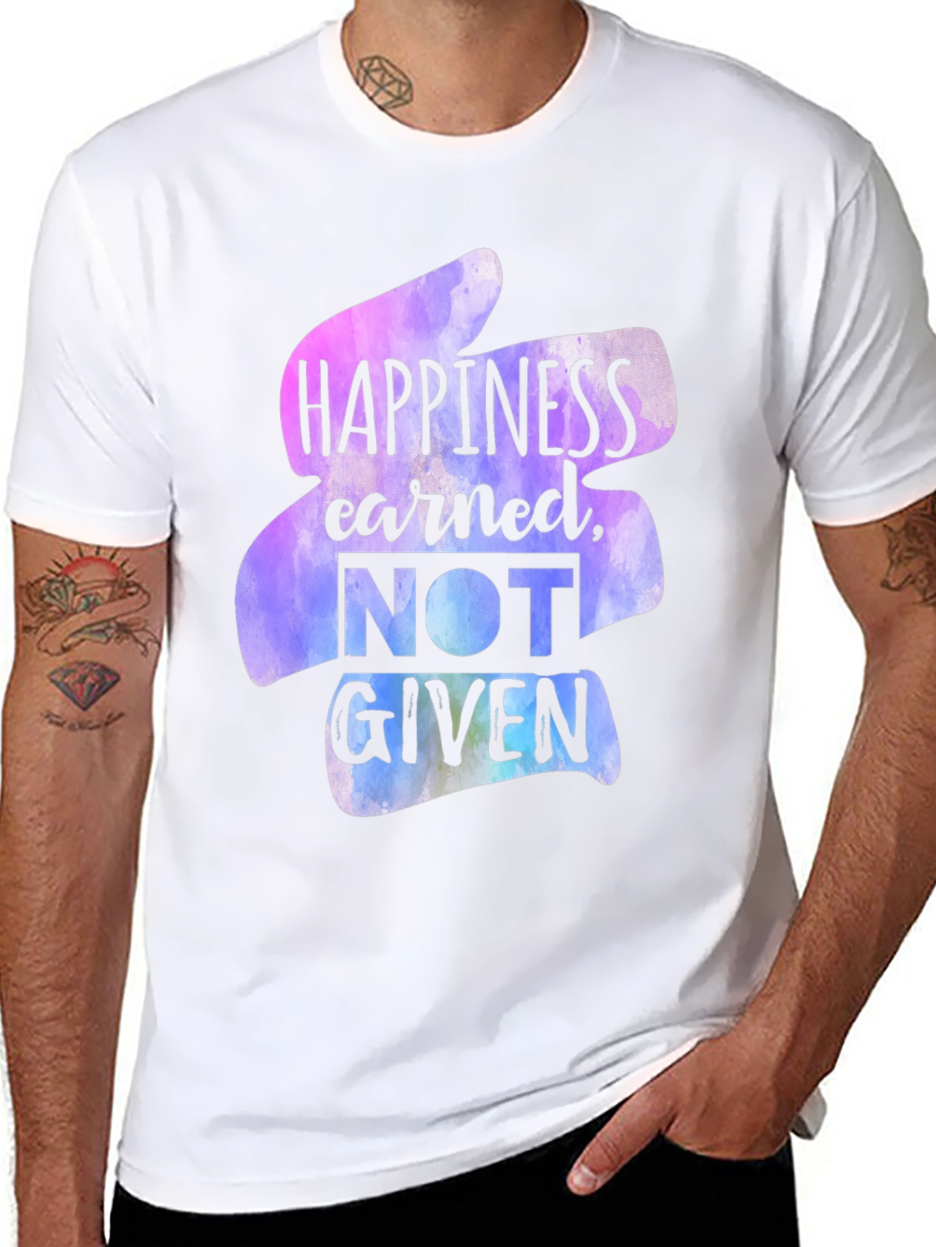 Happiness Earned T-Shirt - Motivational Graphic Tee