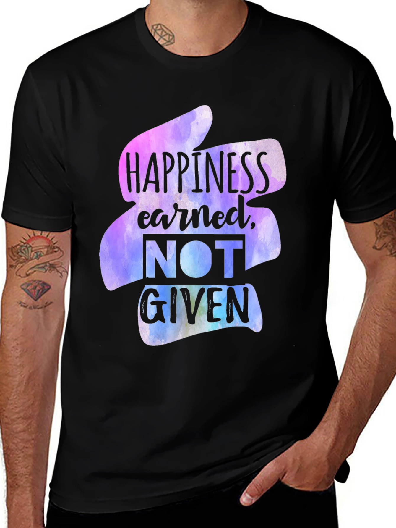 Happiness Earned T-Shirt - Motivational Graphic Tee