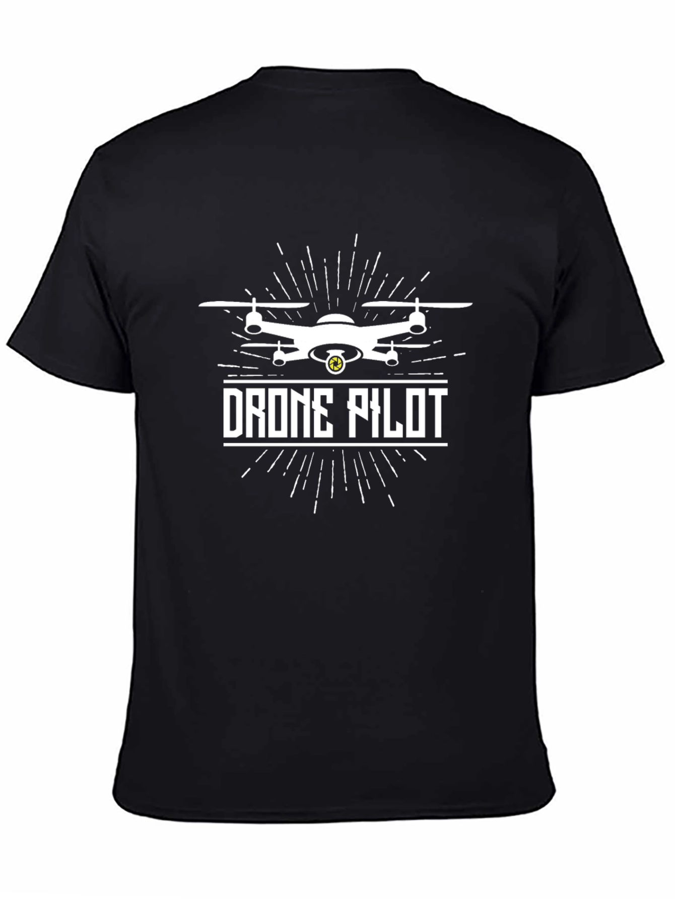 Drone Pilot Graphic Tee - Black Cotton T-Shirt