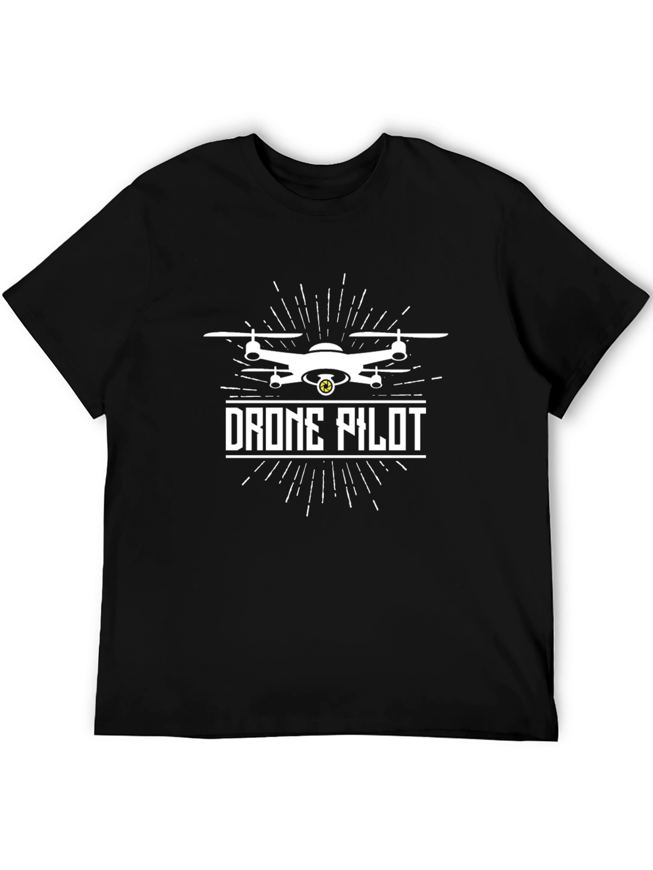Drone Pilot Graphic Tee - Black Cotton T-Shirt