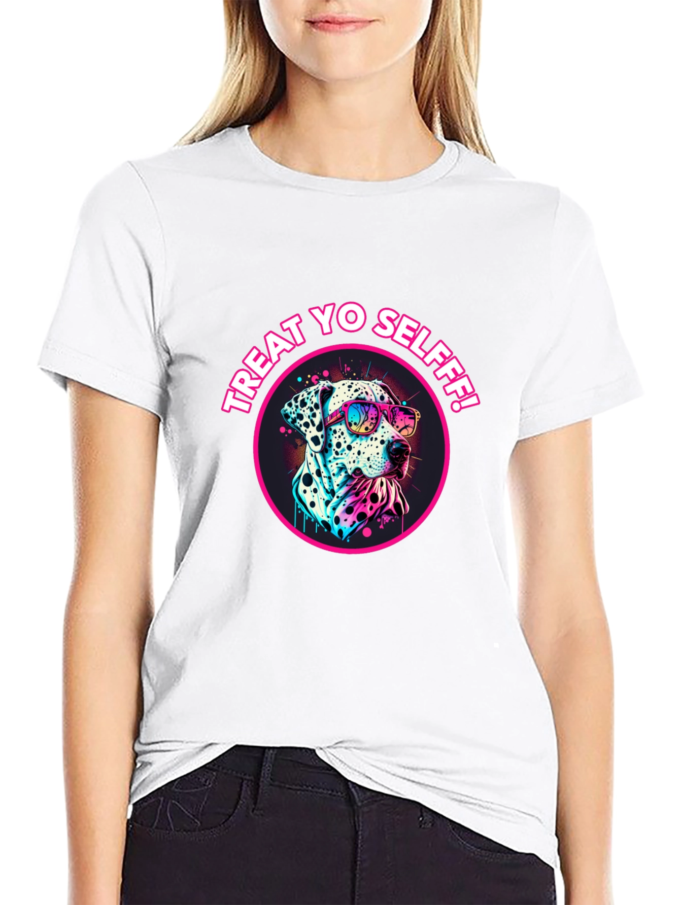 Treat Yo Selfff! Dalmatian Graphic Tee