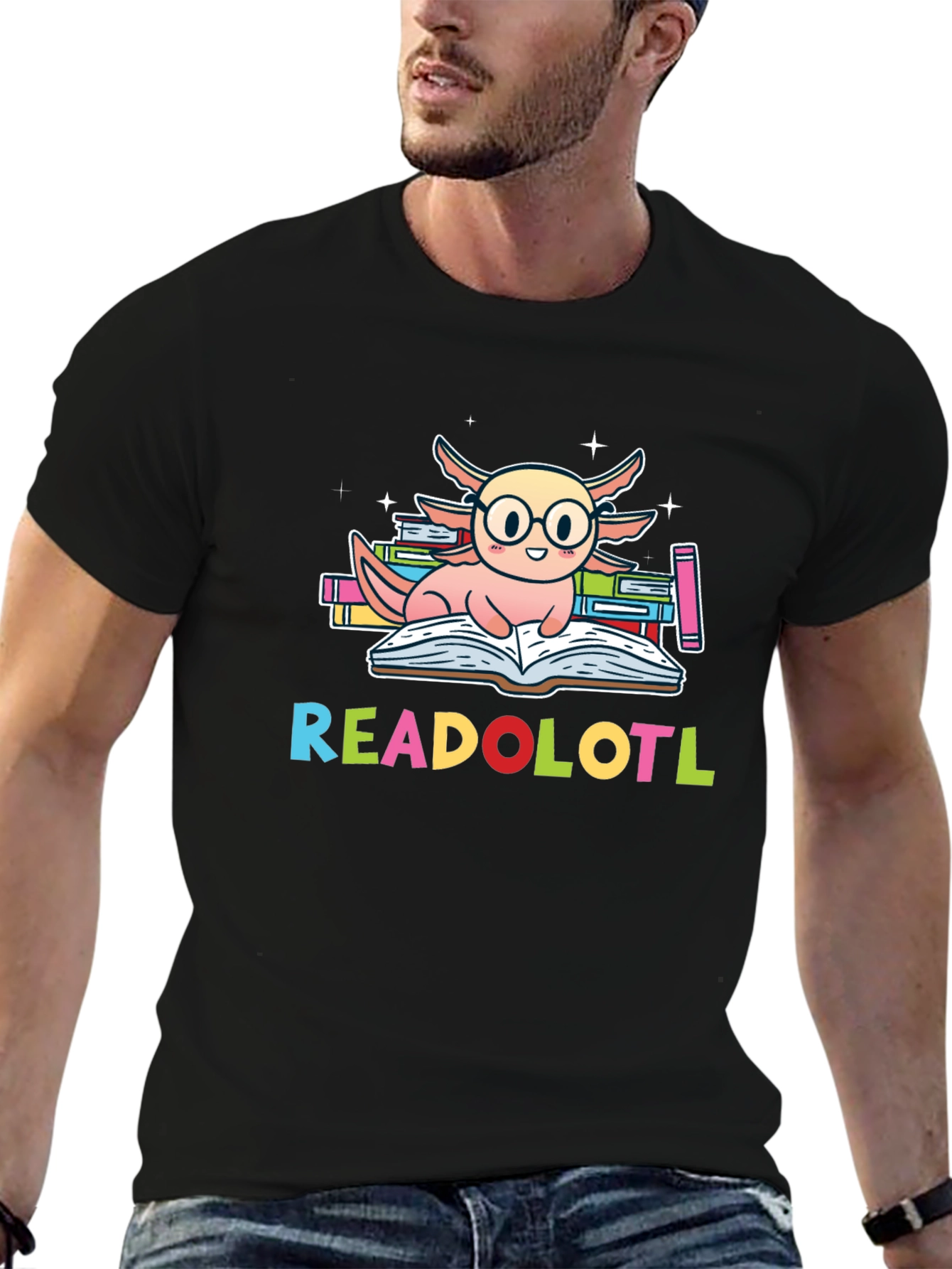 Readolotl Axolotl Reading Book T-Shirt