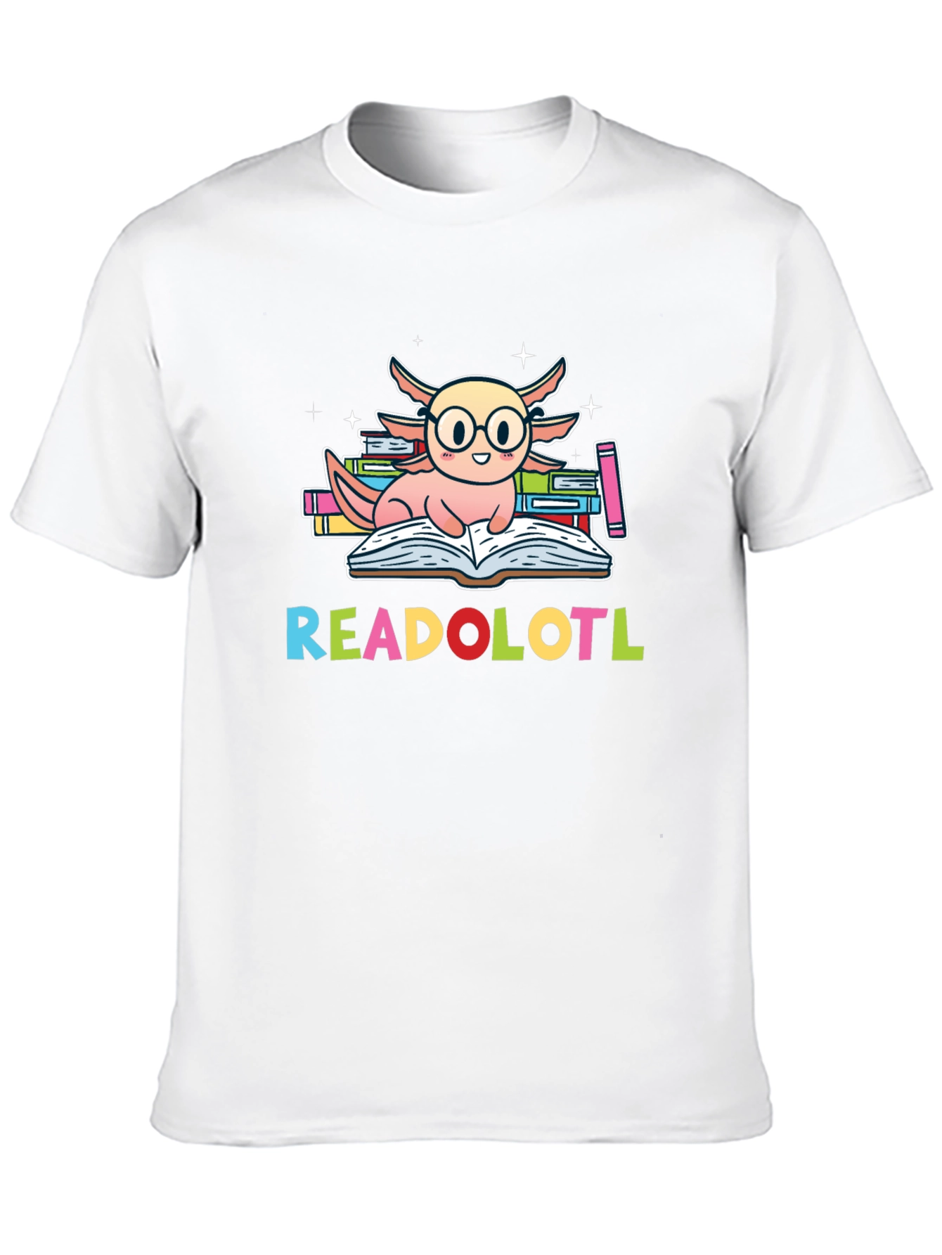 Readolotl Axolotl Reading Book T-Shirt