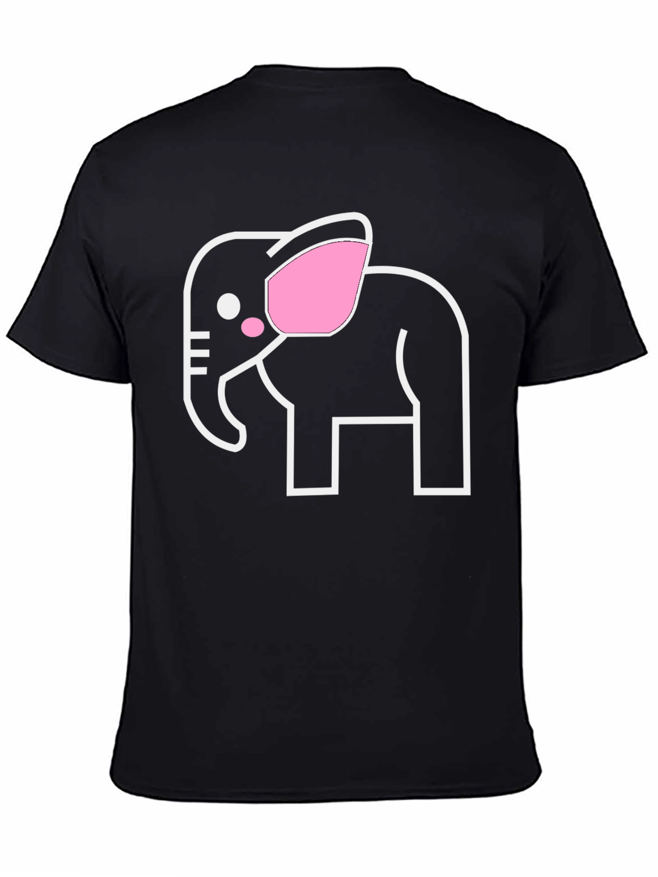 Elephant Graphic Tee - Black Cotton T-Shirt