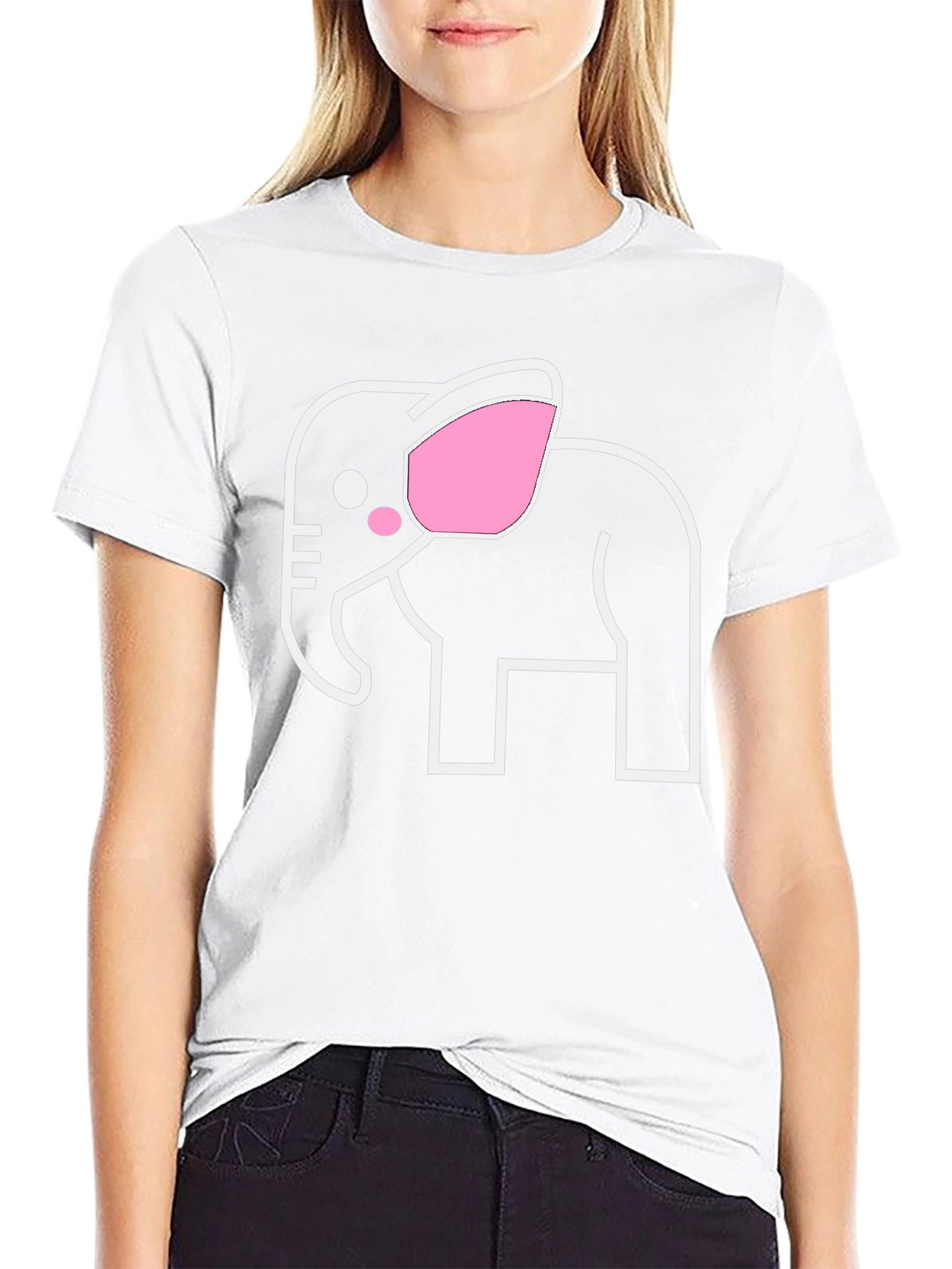 Elephant Graphic Tee - Black Cotton T-Shirt