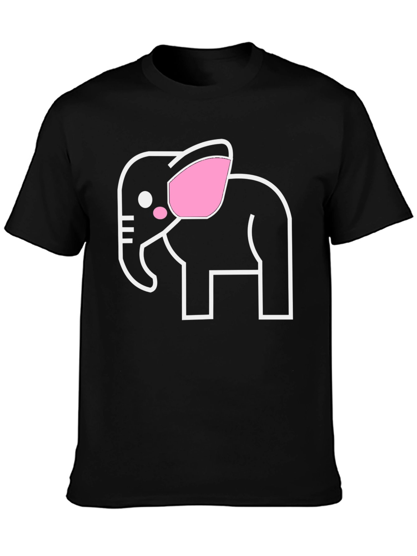 Elephant Graphic Tee - Black Cotton T-Shirt