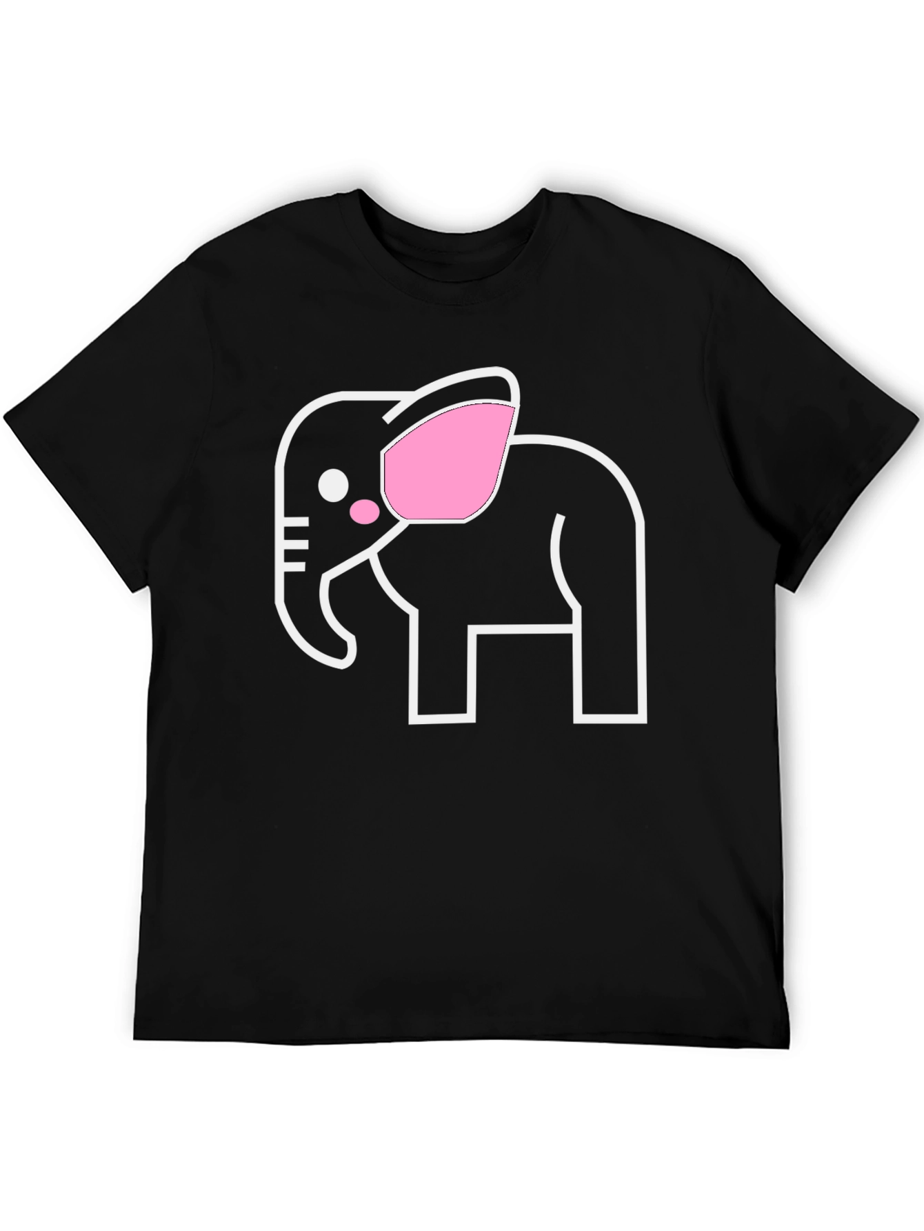 Elephant Graphic Tee - Black Cotton T-Shirt