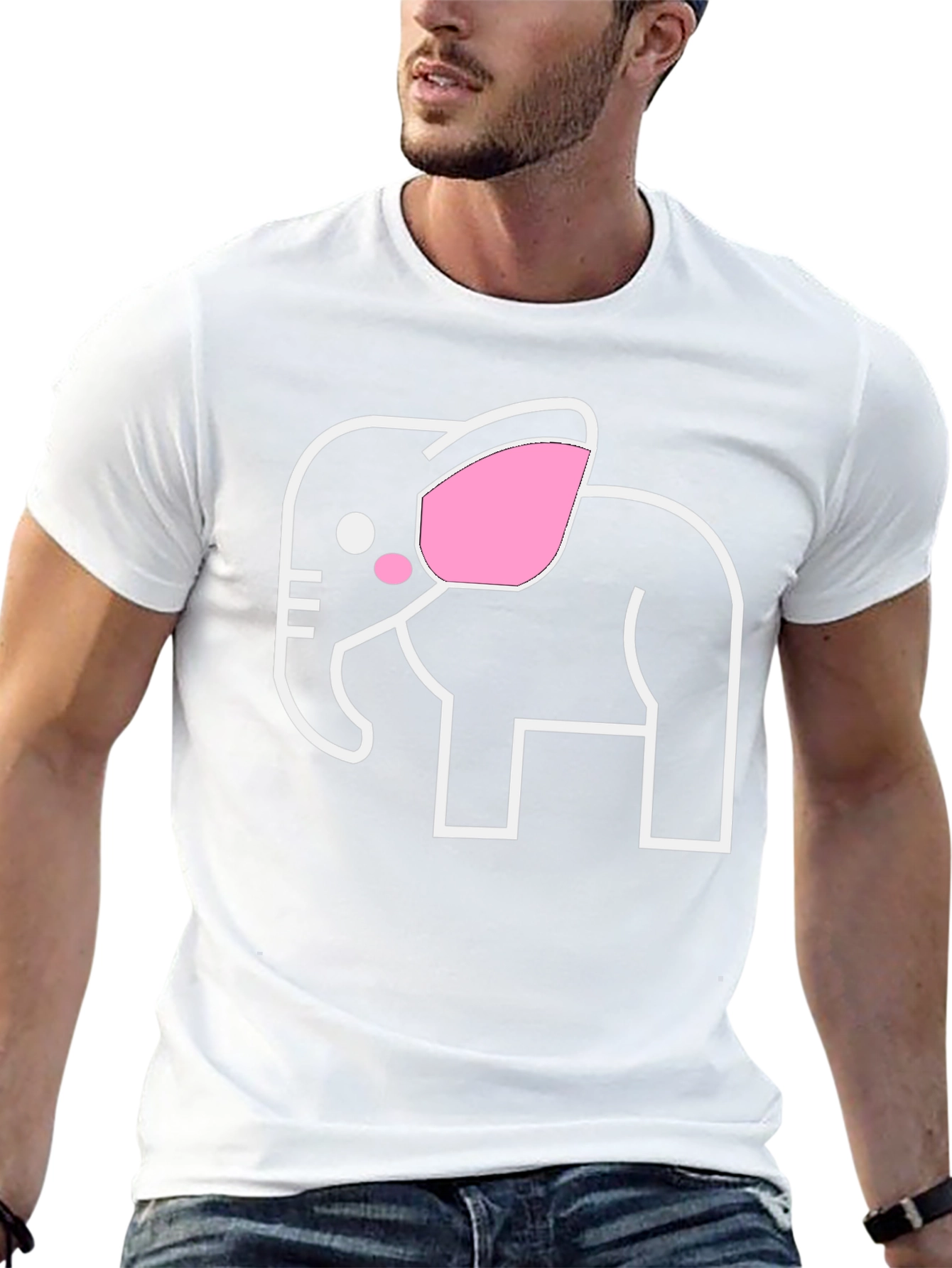 Elephant Graphic Tee - Black Cotton T-Shirt