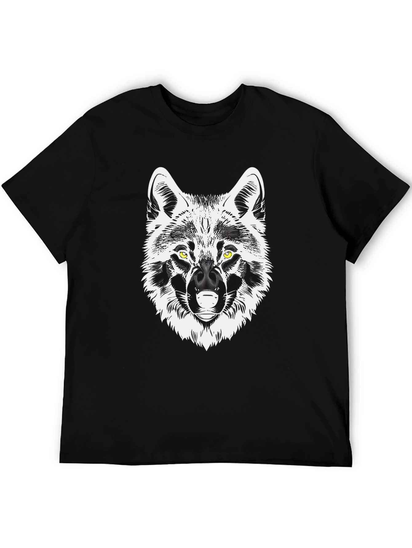 Wolf Graphic Tee - Black Cotton Blend