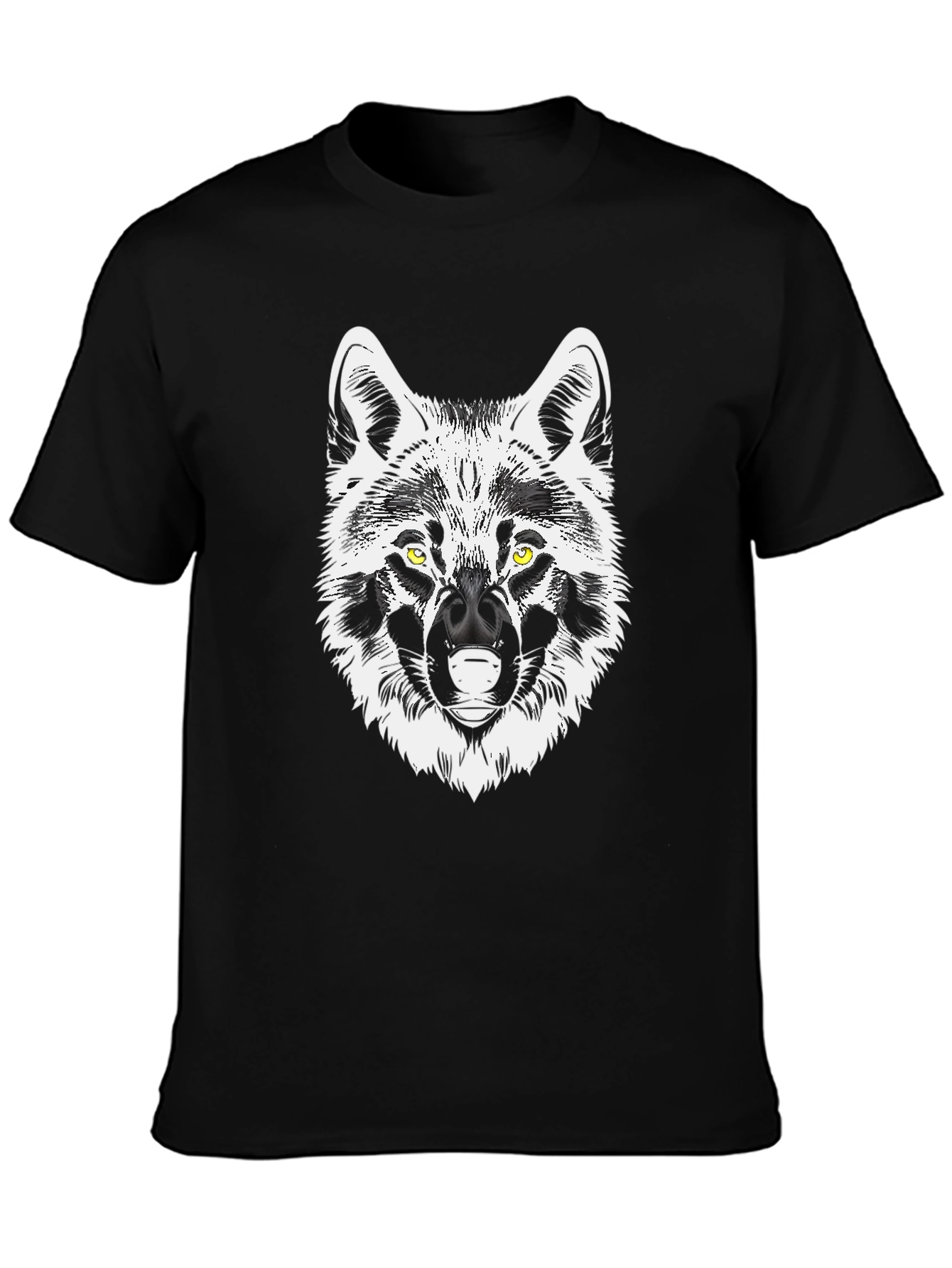 Wolf Graphic Tee - Black Cotton Blend