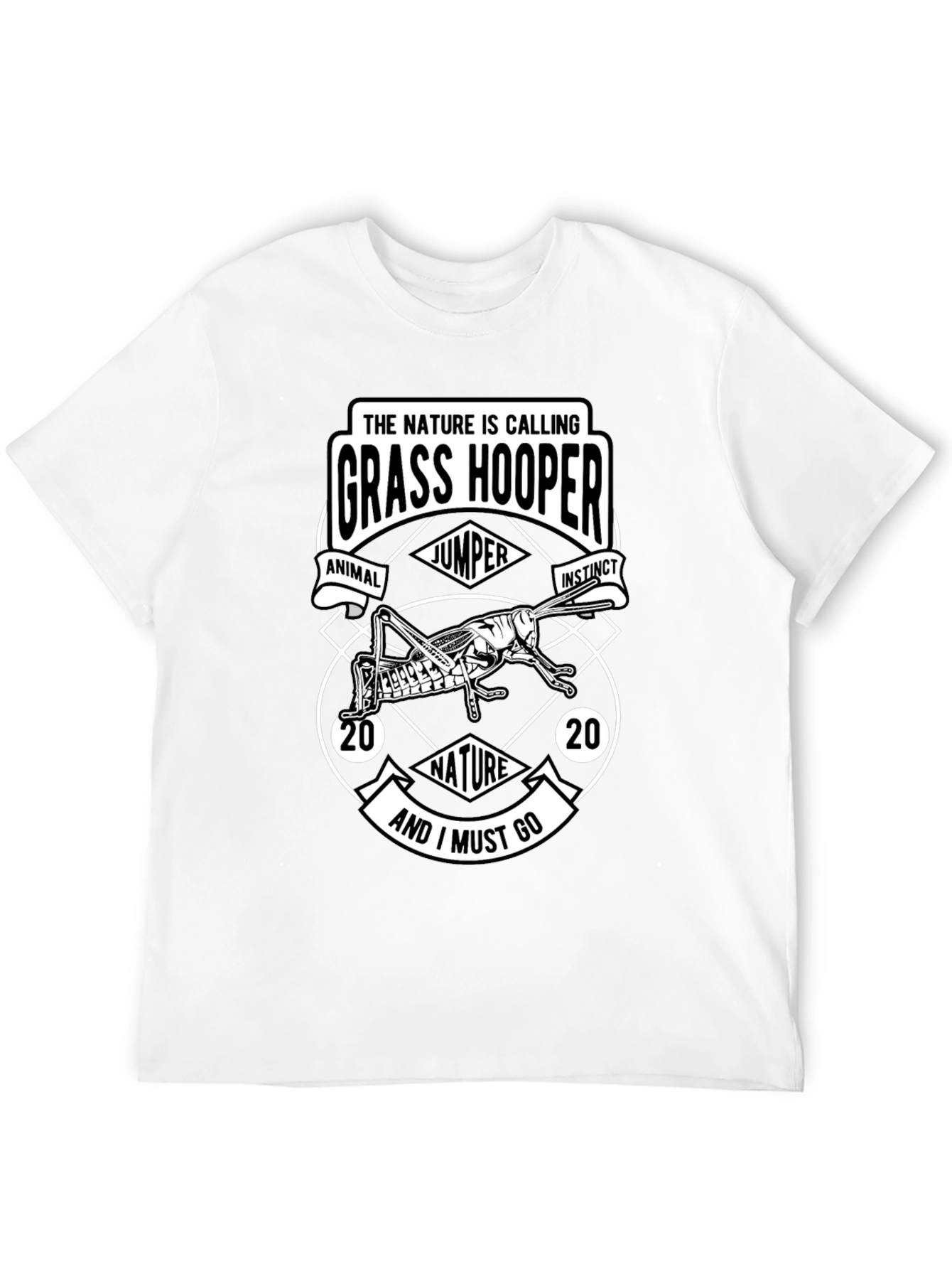 Nature Calling Grass Hopper Graphic T-Shirt
