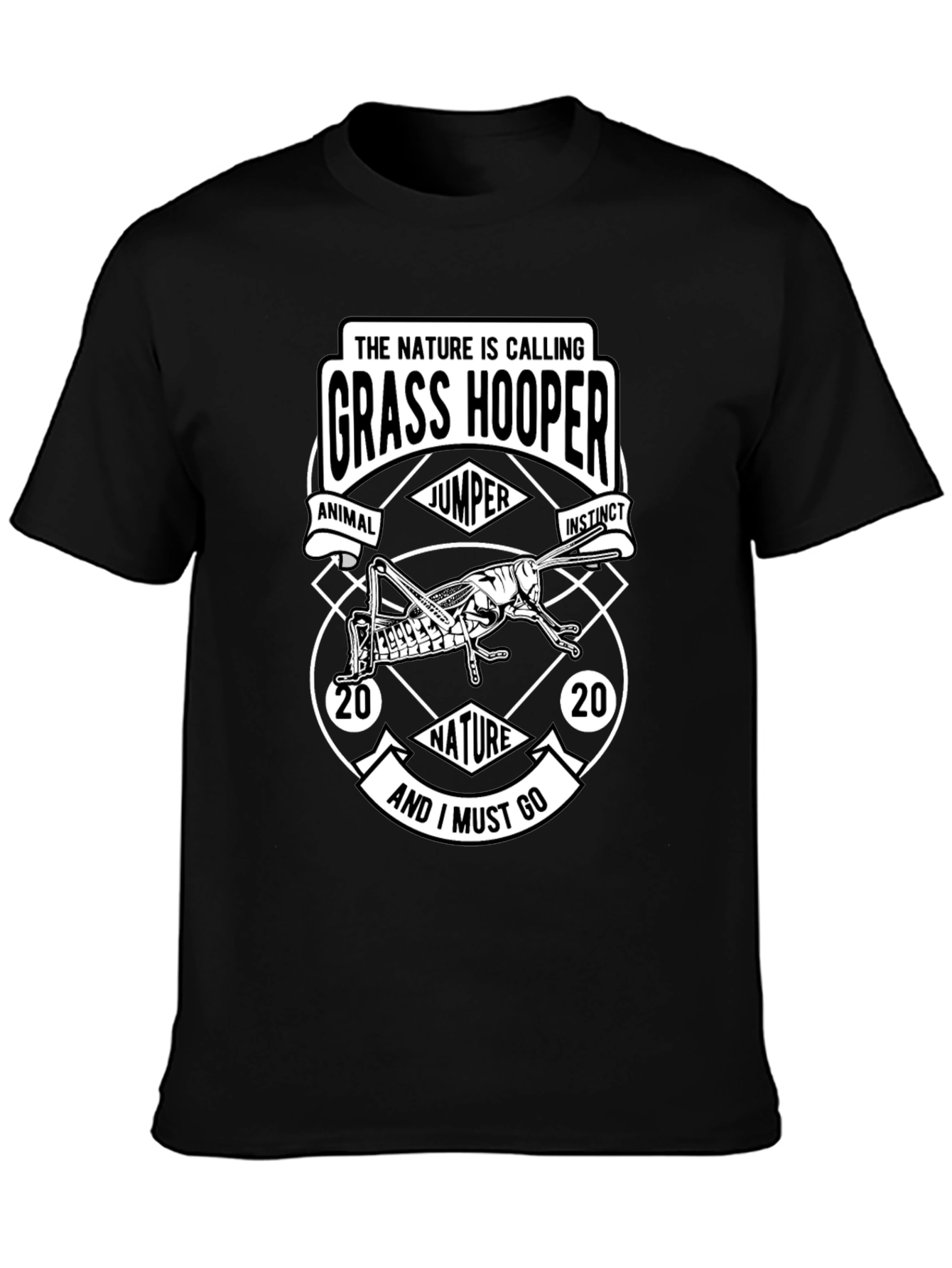 Nature Calling Grass Hopper Graphic T-Shirt