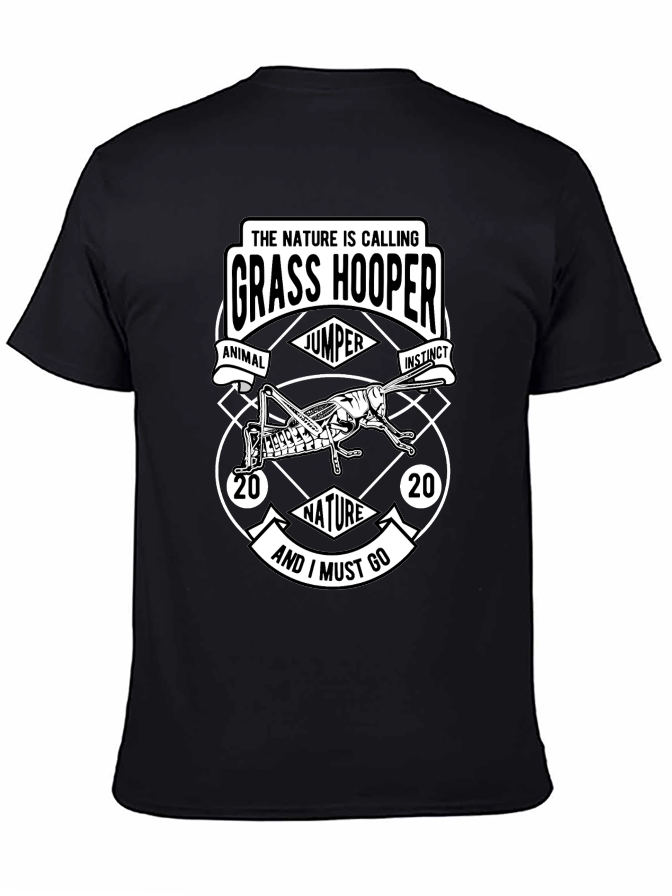 Nature Calling Grass Hopper Graphic T-Shirt
