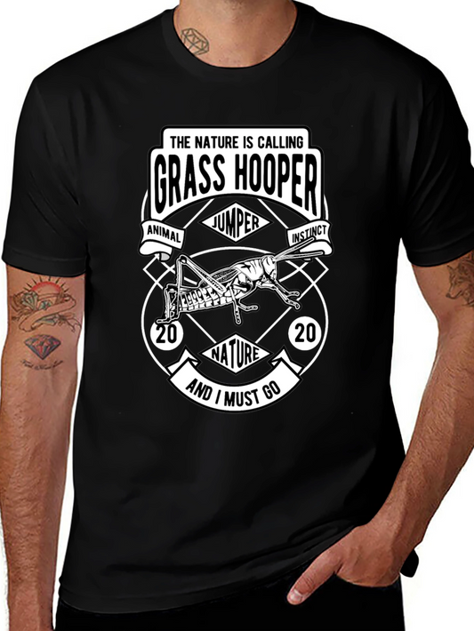 Nature Calling Grass Hopper Graphic T-Shirt
