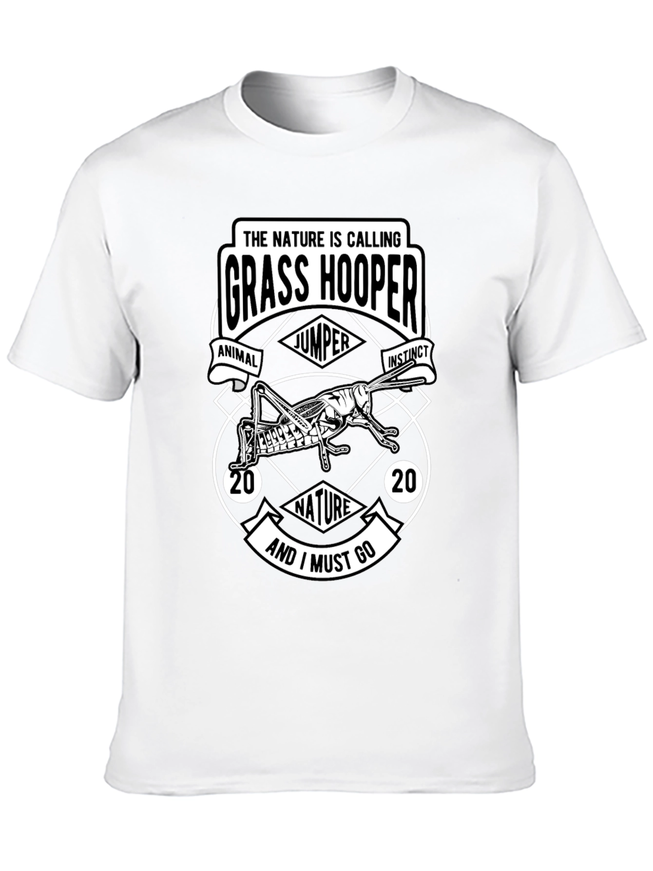 Nature Calling Grass Hopper Graphic T-Shirt