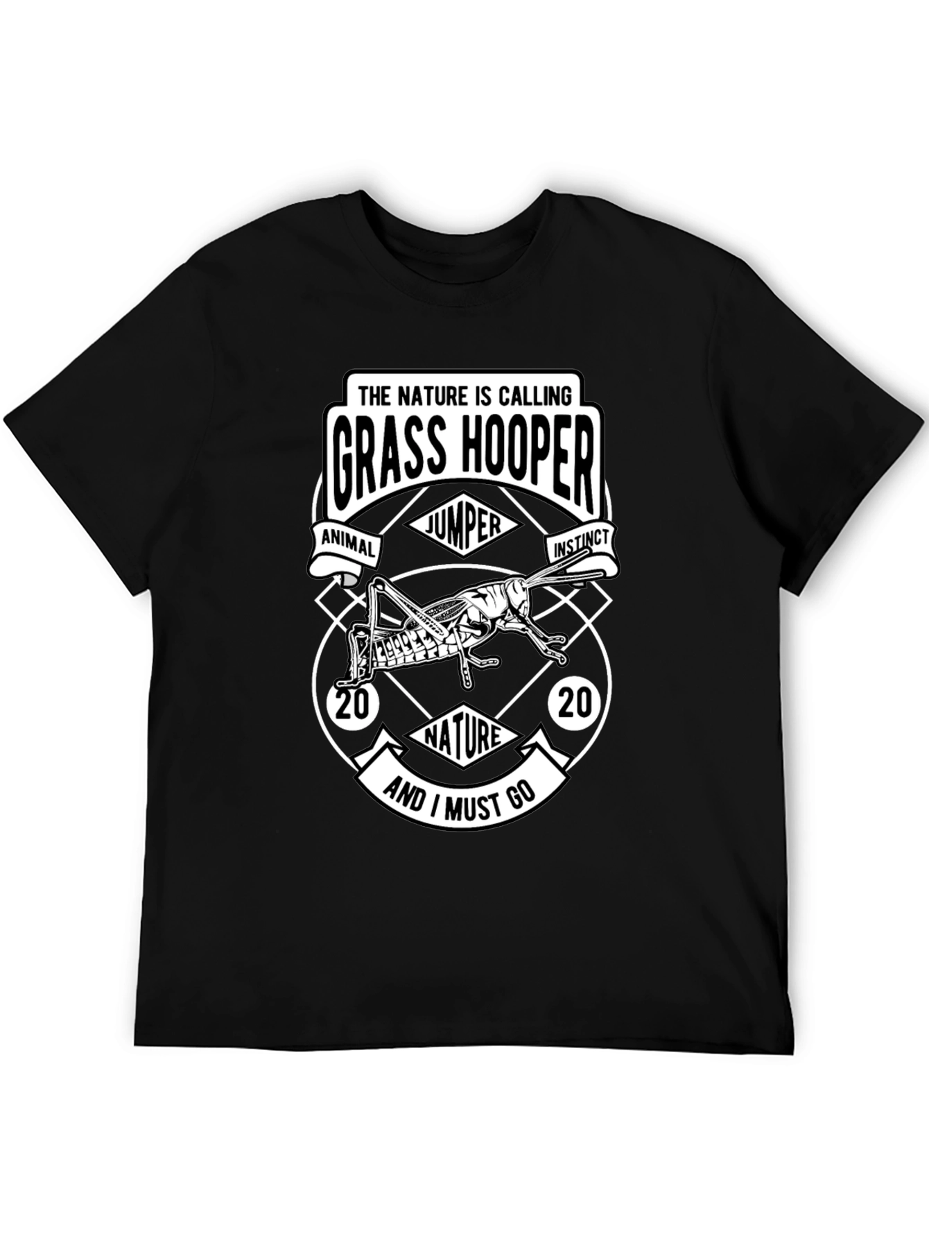 Nature Calling Grass Hopper Graphic T-Shirt