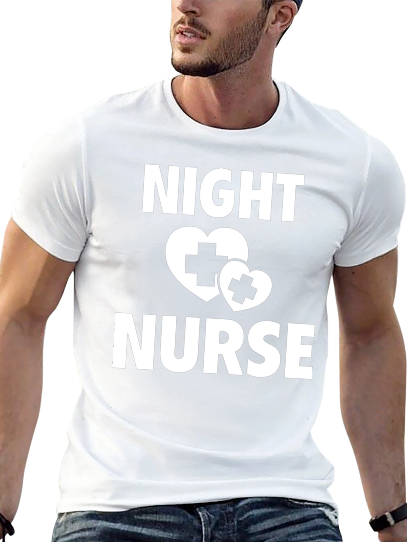 Night Nurse T-Shirt - Heart Cross Design