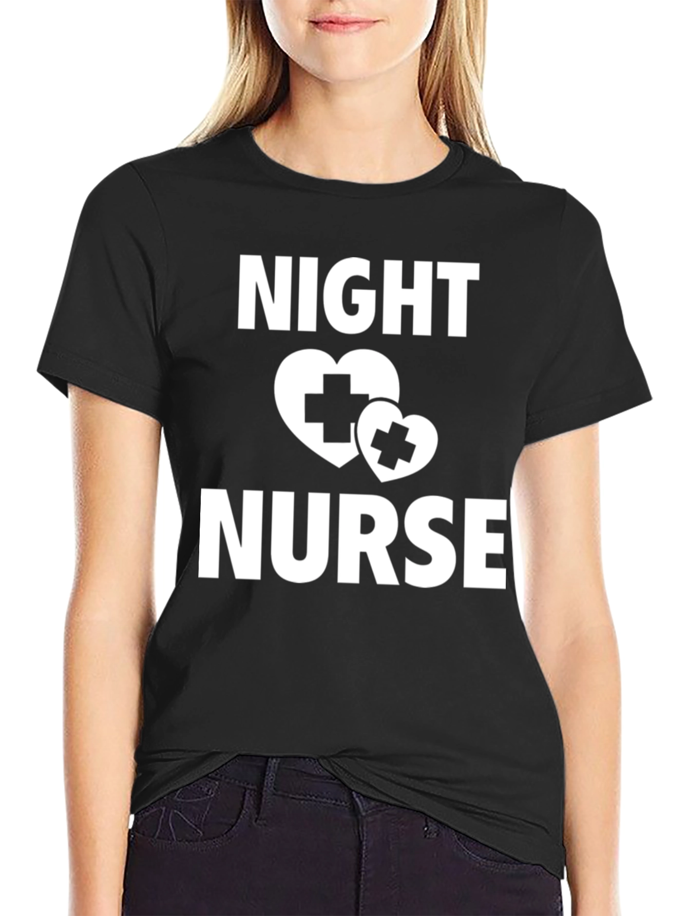 Night Nurse T-Shirt - Heart Cross Design