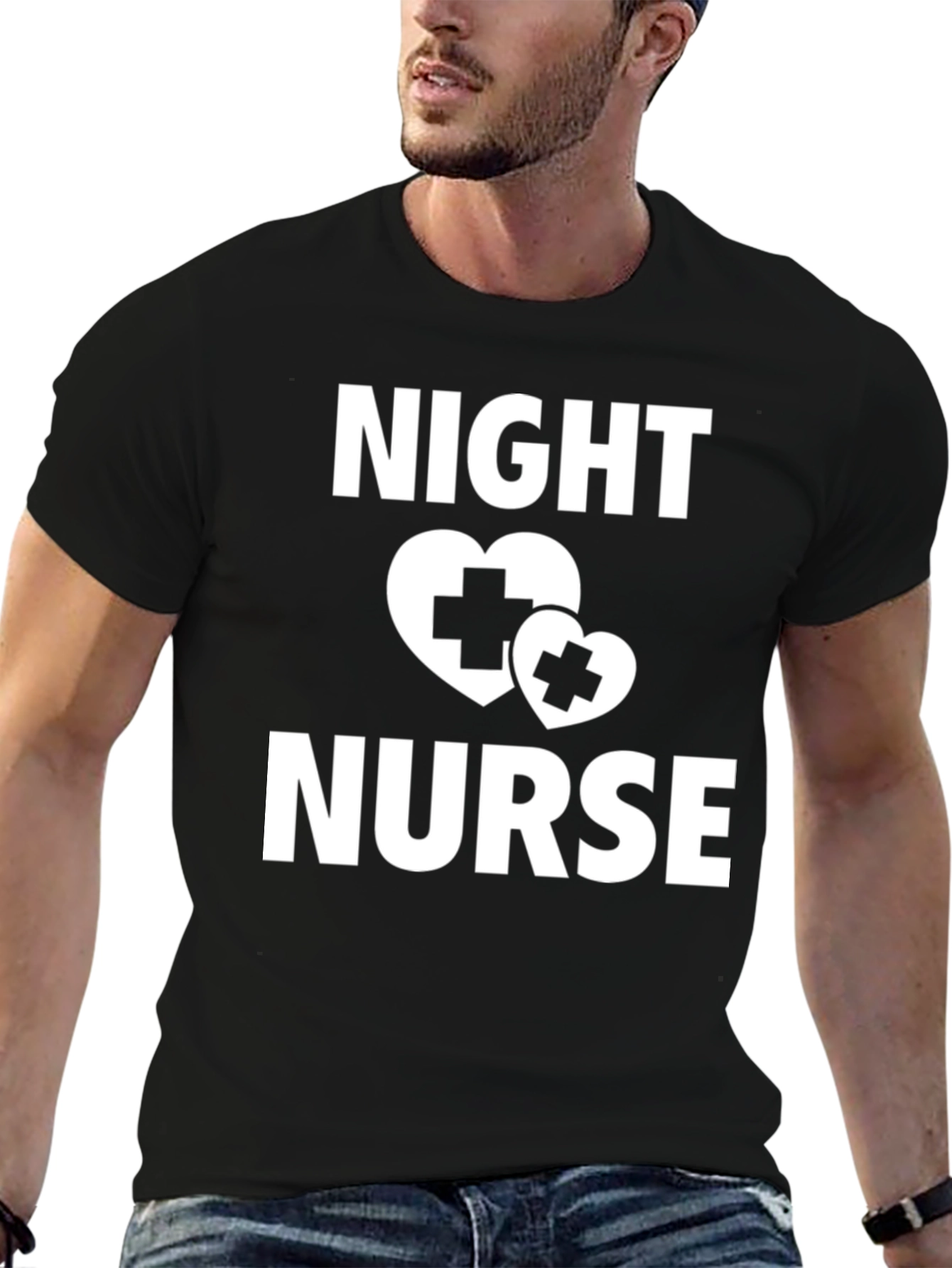 Night Nurse T-Shirt - Heart Cross Design