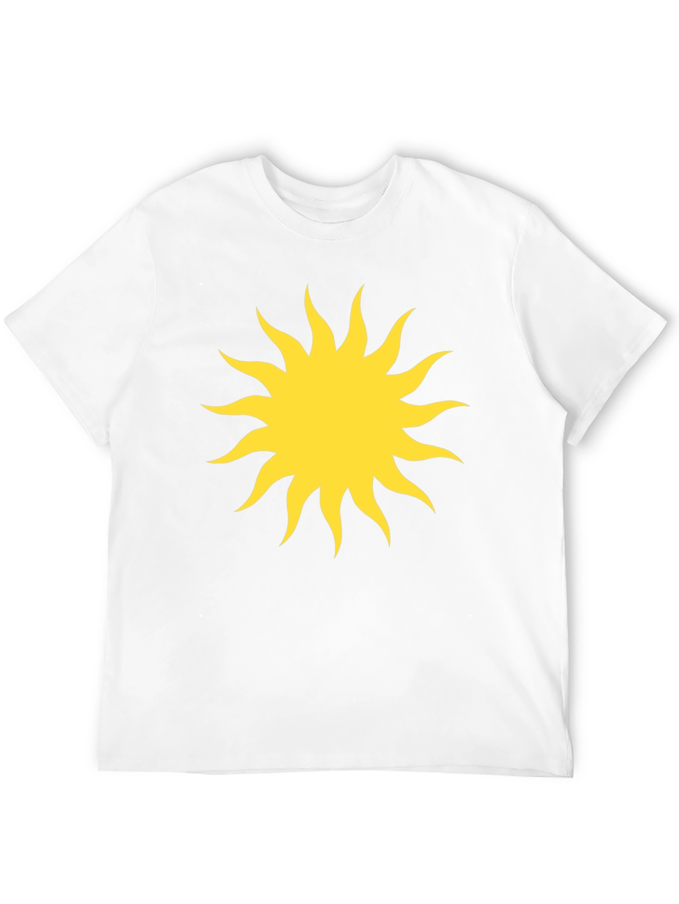 Black T-Shirt with Yellow Sun Graphic