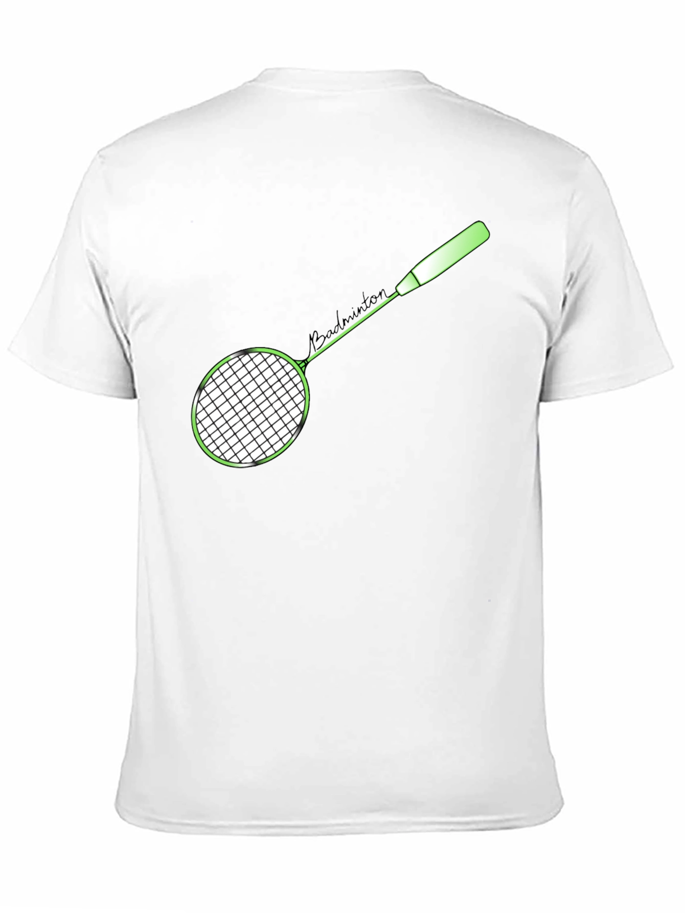 Badminton Racket Graphic T-Shirt - Sporty Casual Tee