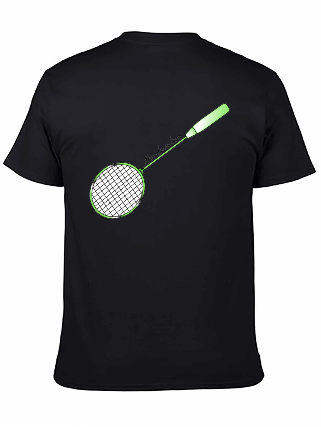 Badminton Racket Graphic T-Shirt - Sporty Casual Tee