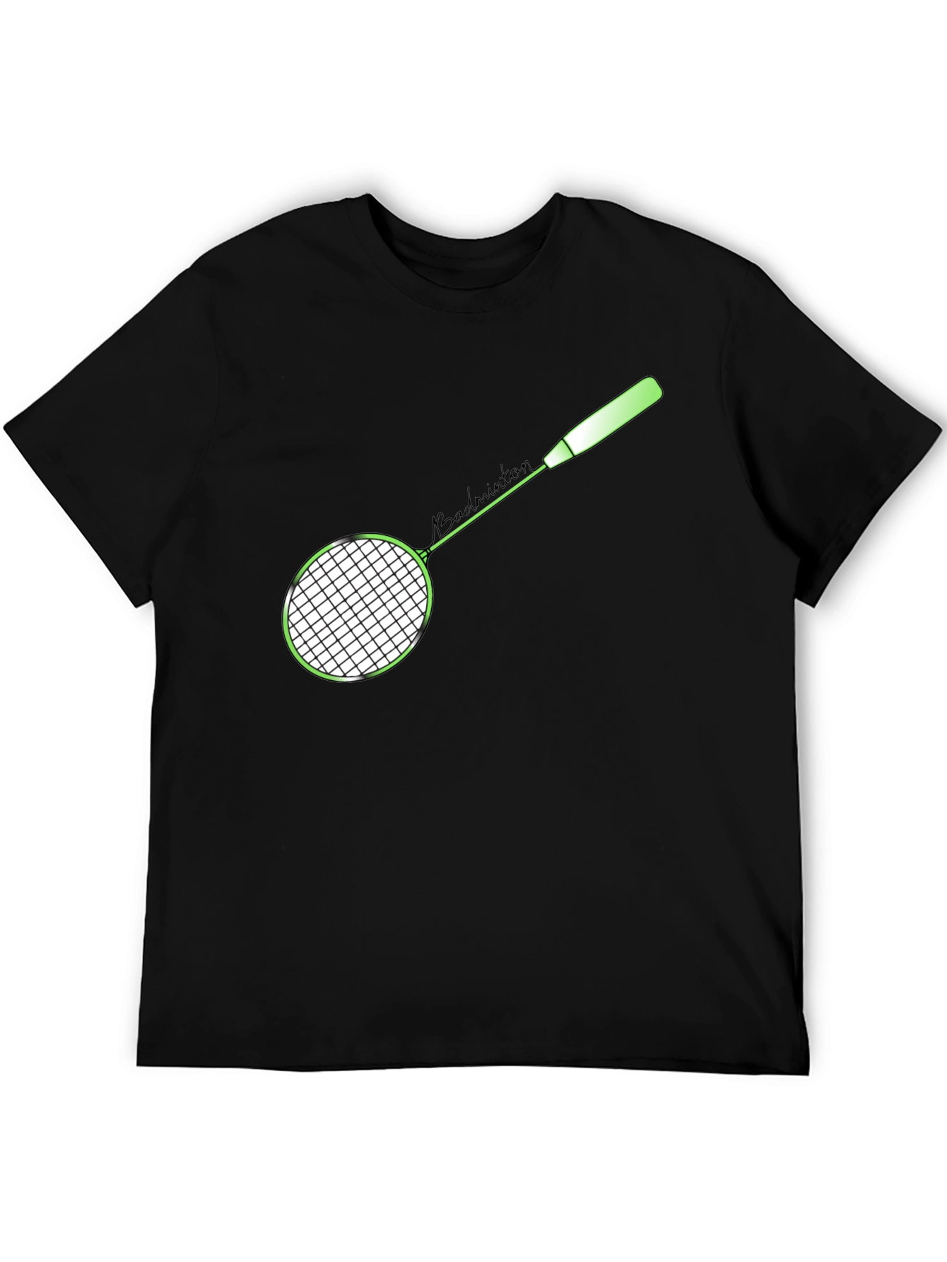 Badminton Racket Graphic T-Shirt - Sporty Casual Tee
