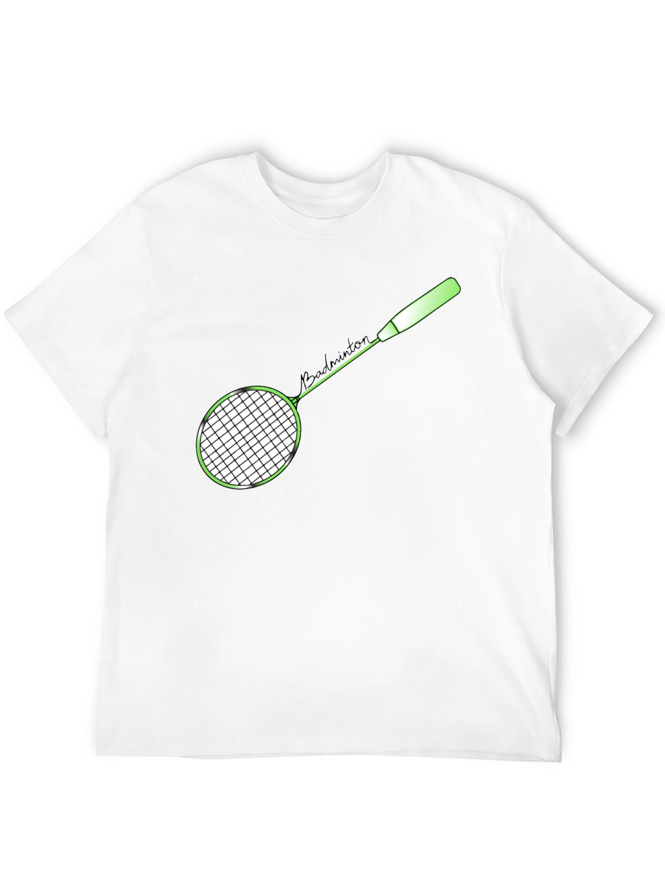Badminton Racket Graphic T-Shirt - Sporty Casual Tee